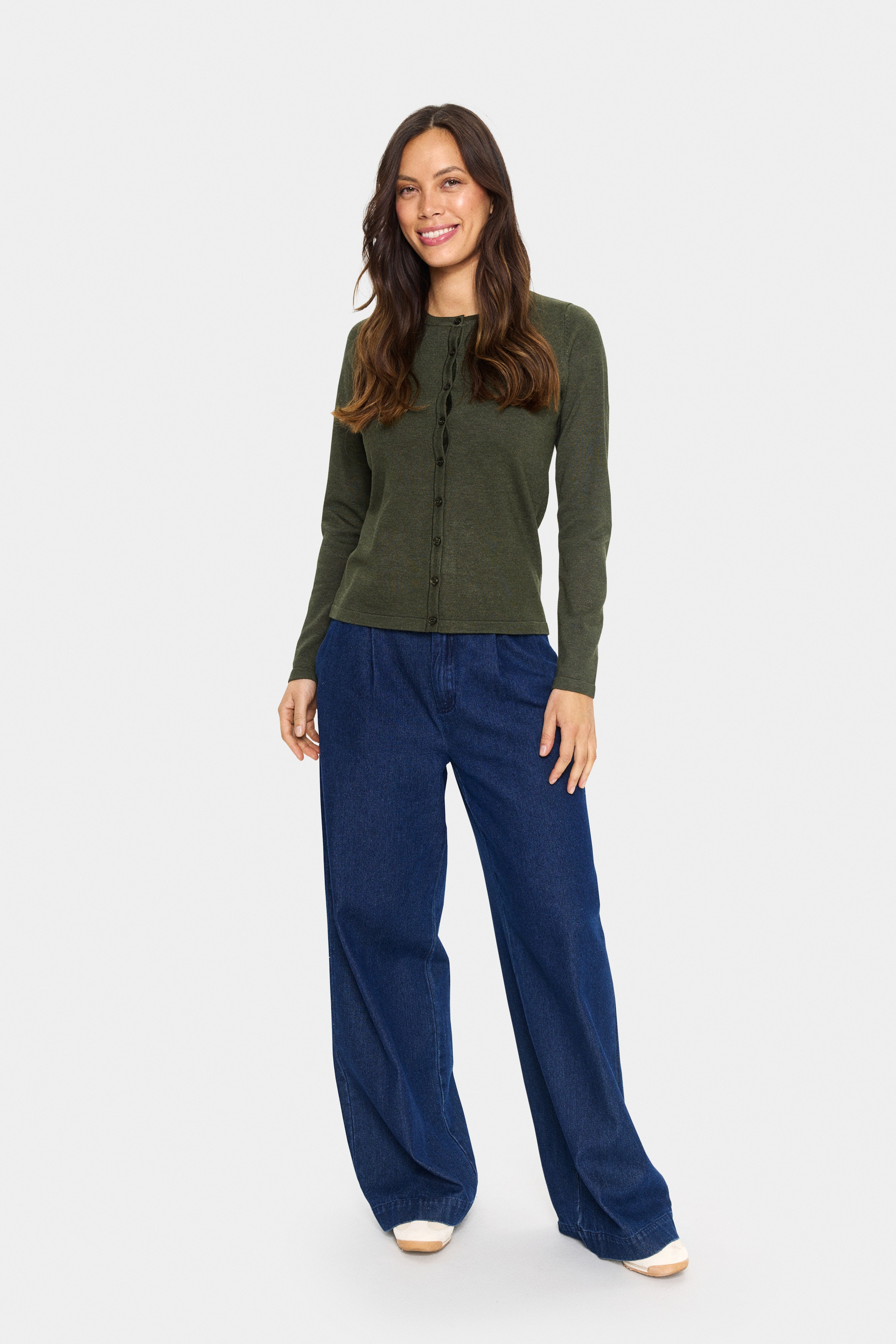 MilaSZ R-Neck Cardigan LOOKBOOK FRONT 30500005-1905151