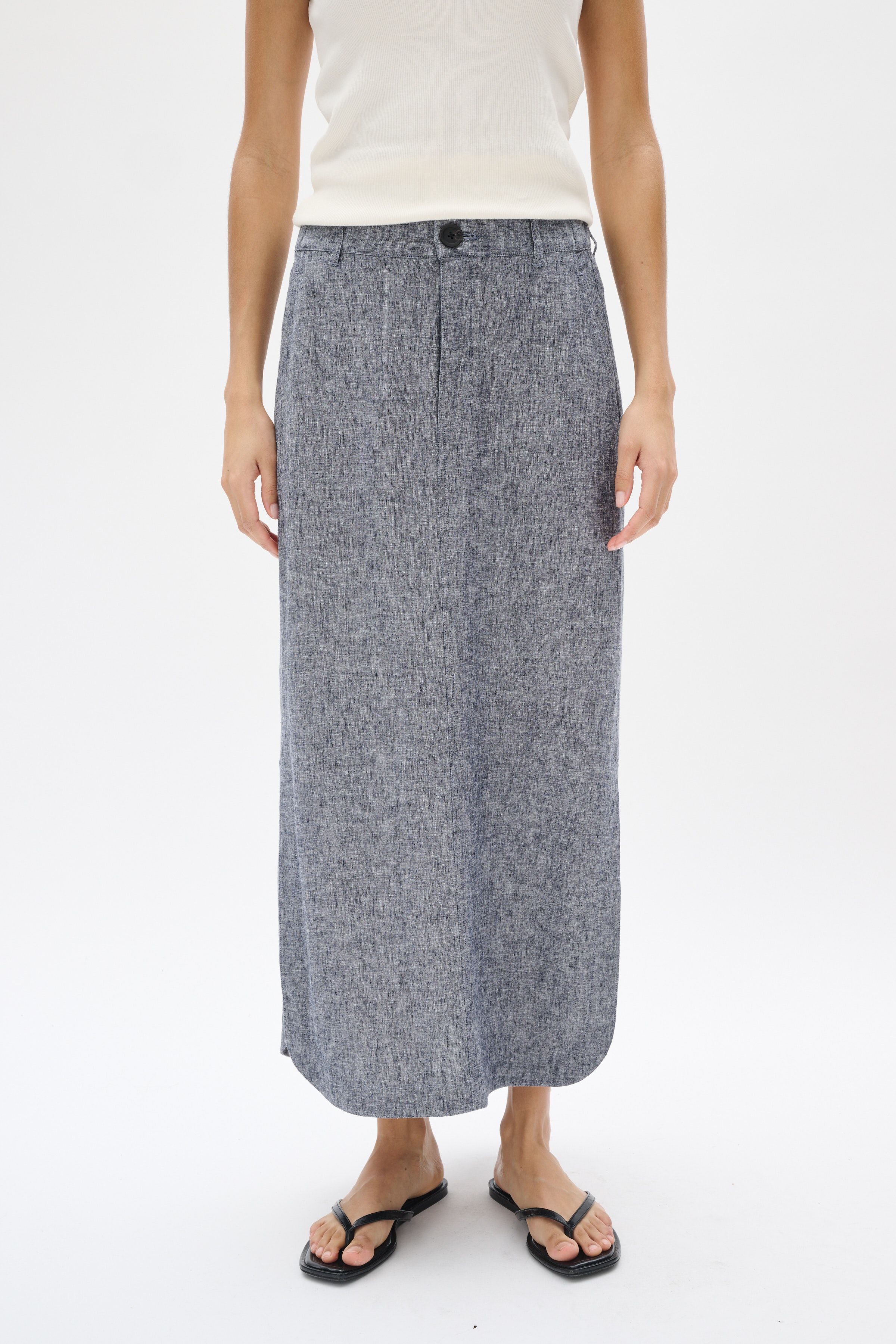 RimoneIW Linne Kjol LOOKBOOK FRONT 30110364-302004