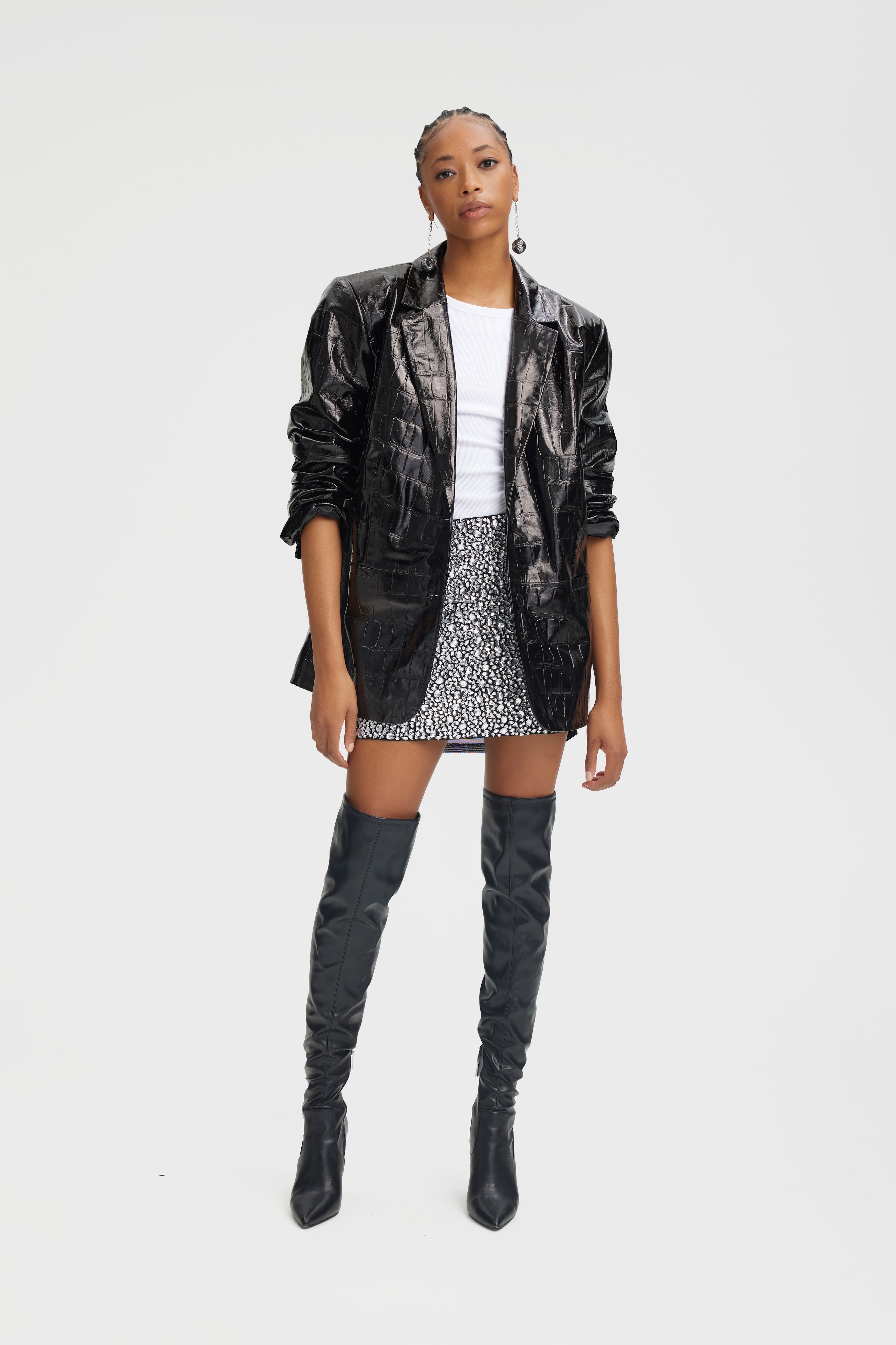 AnafeeGZ Læderblazer LOOKBOOK FRONT 10908595-100017