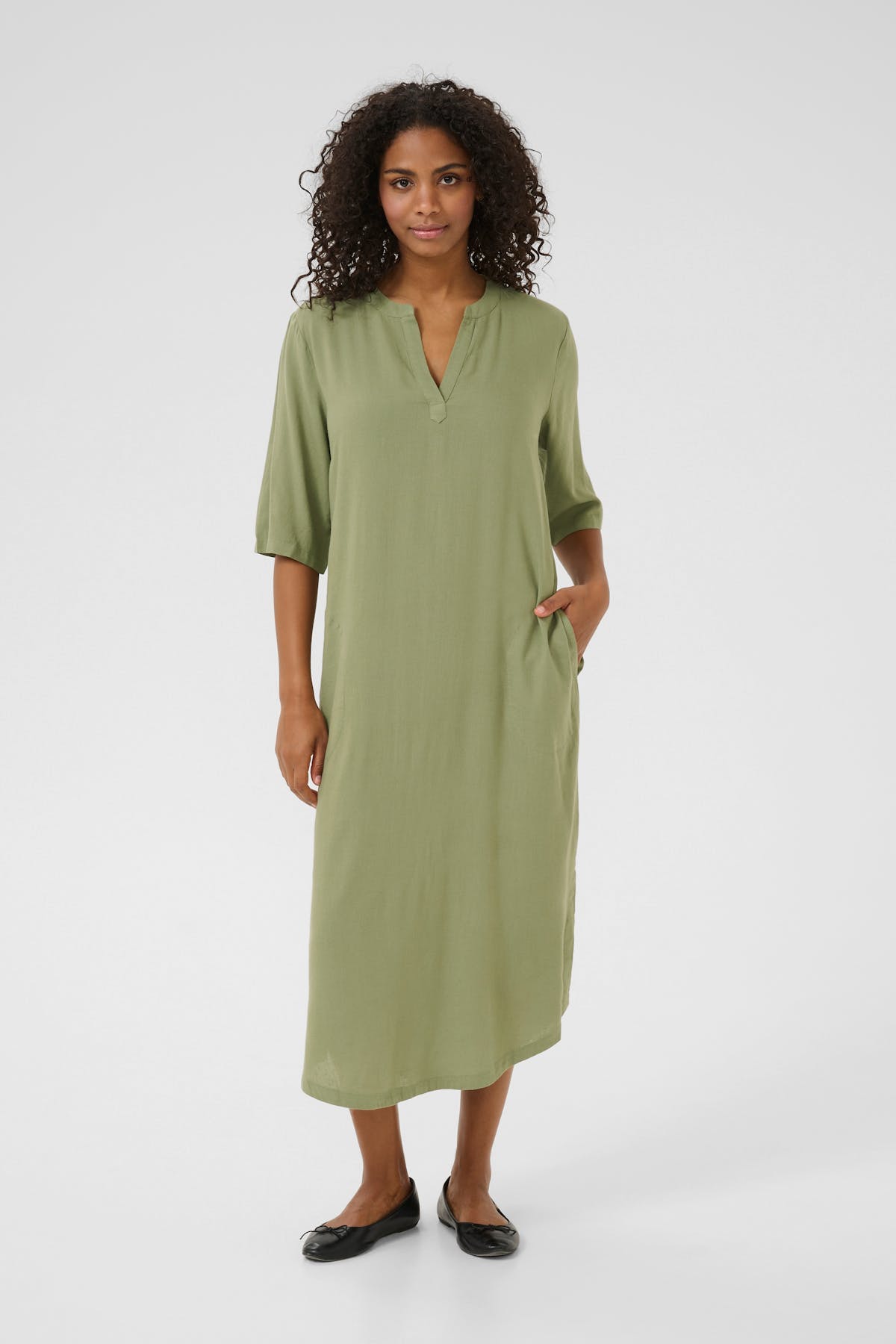 cotton linen long cami　BLACK　CC-2523 Black Organically Grown Linen Longline Cami - T-Shirts & Tops