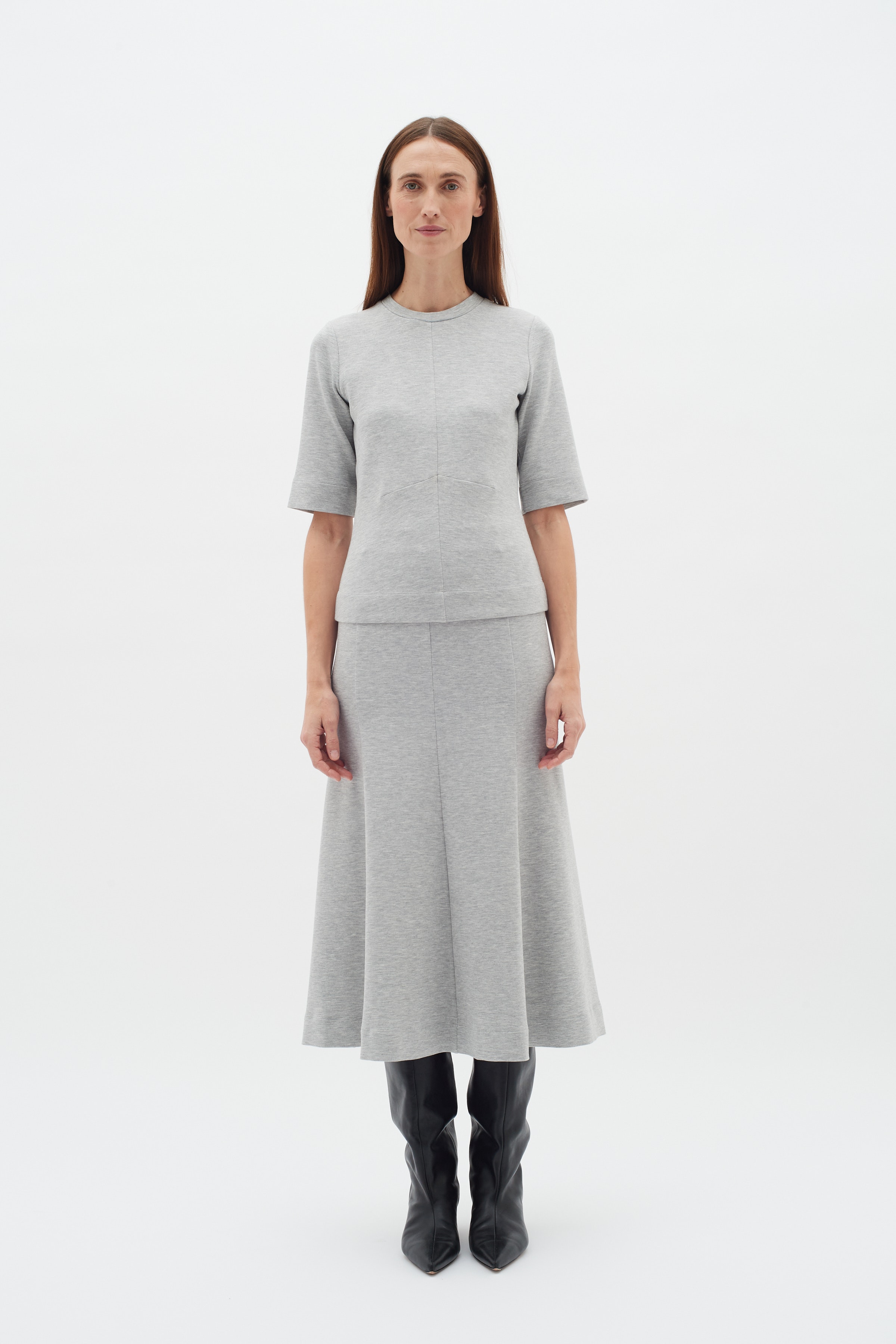 CocentIW Melange Nederdel LOOKBOOK FRONT 30109855-1740161