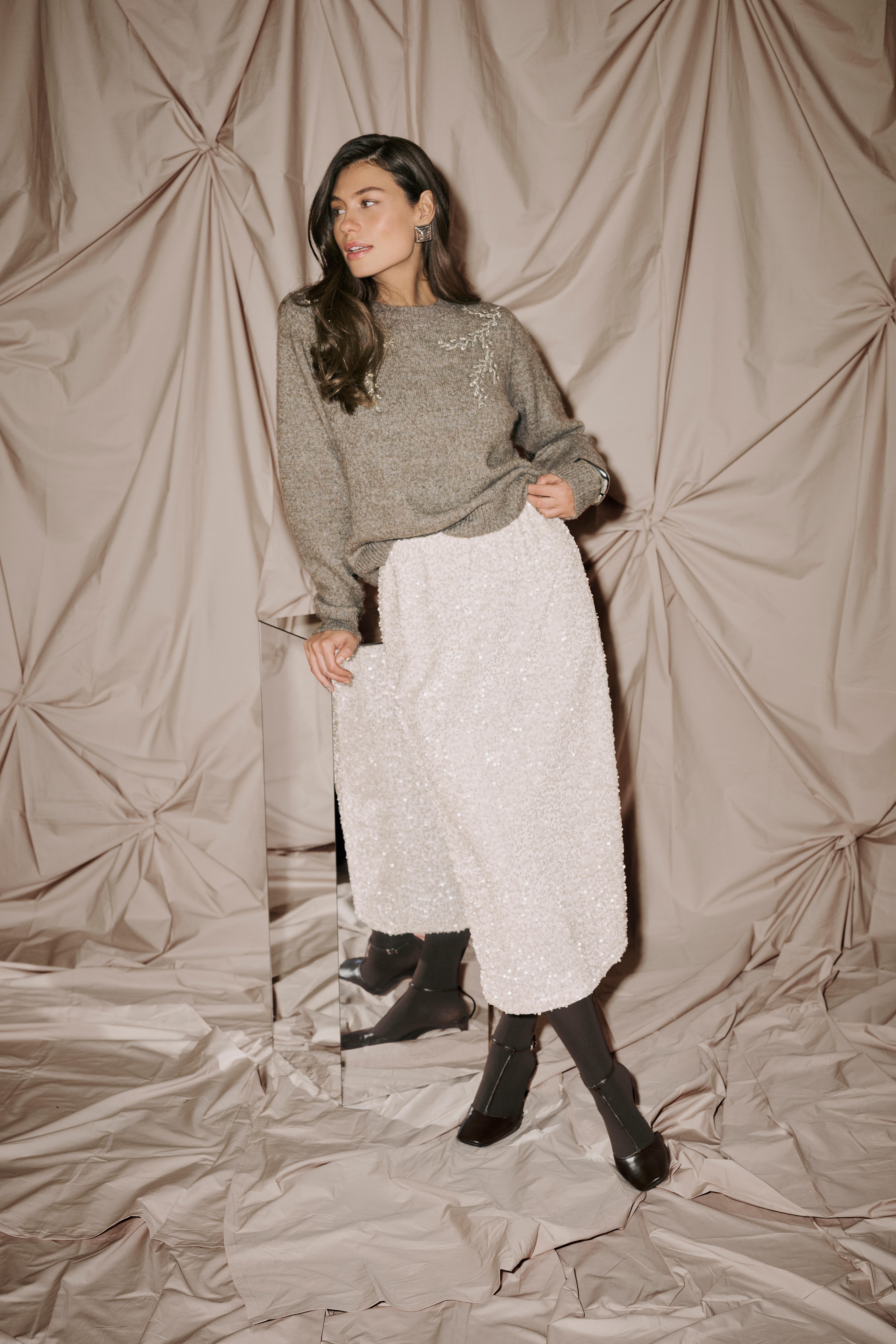 CUnali Sequin skirt LOCATION NONE 50112484-120304