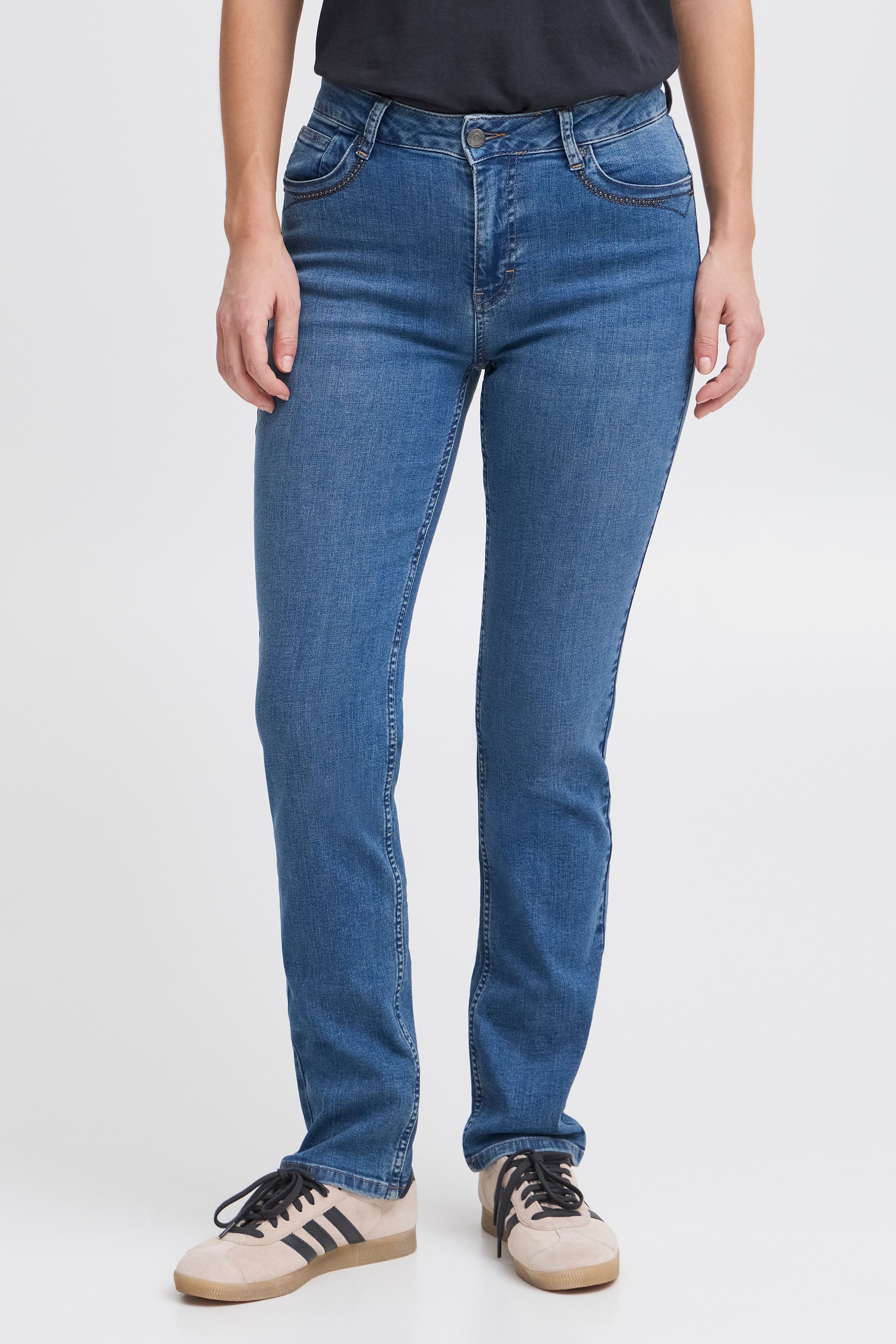 PZEMMA HW Jeans W Deco Straight Leg LOOKBOOK FRONT 50208263-200005