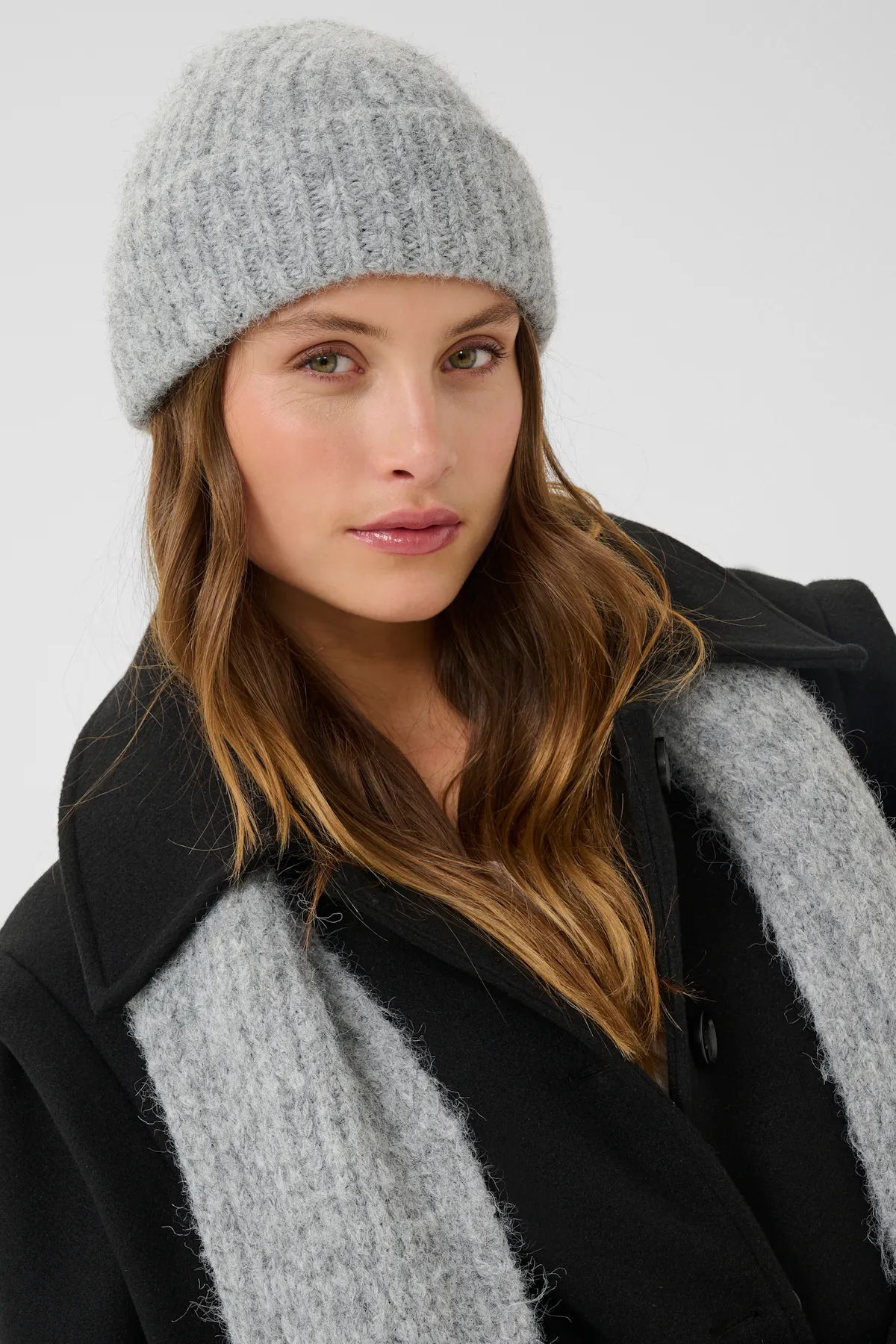 KAhenry Hood in grey melange colour | BON'A PARTE