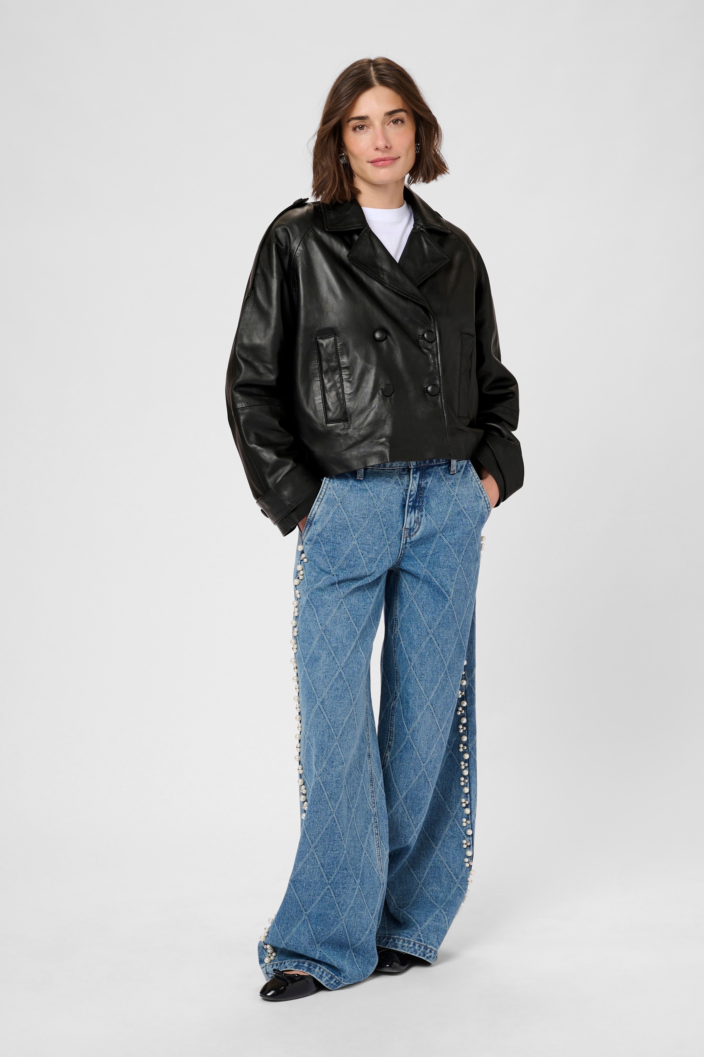 CUlima Läderjacka LOOKBOOK FRONT 50112349-500012