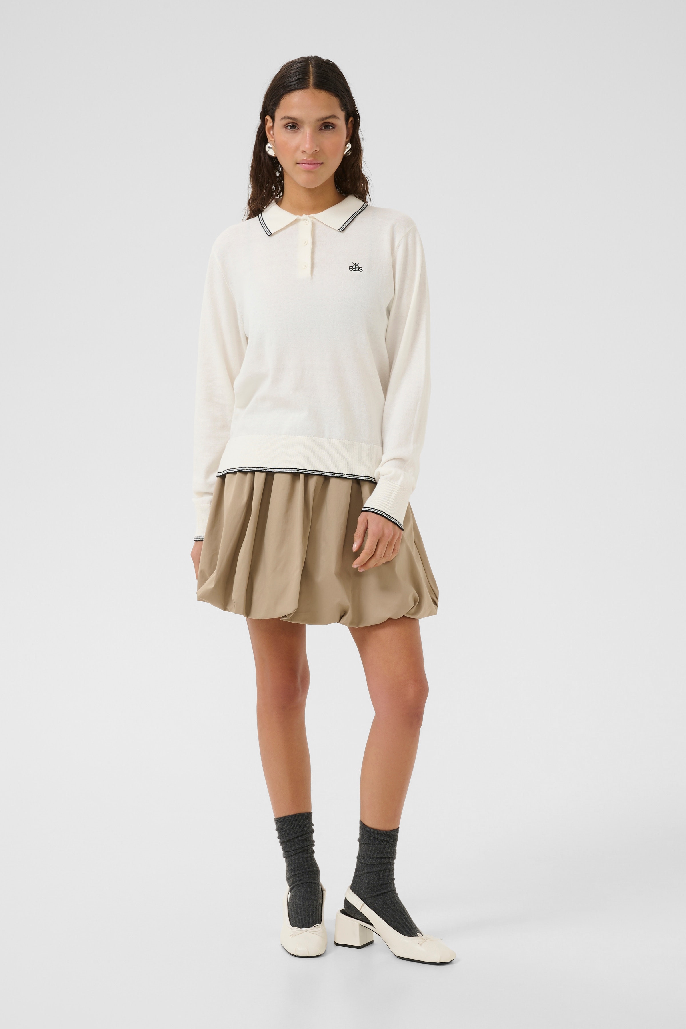 KBZabrina Knitted polo shirt LOOKBOOK FRONT 10105682-110103