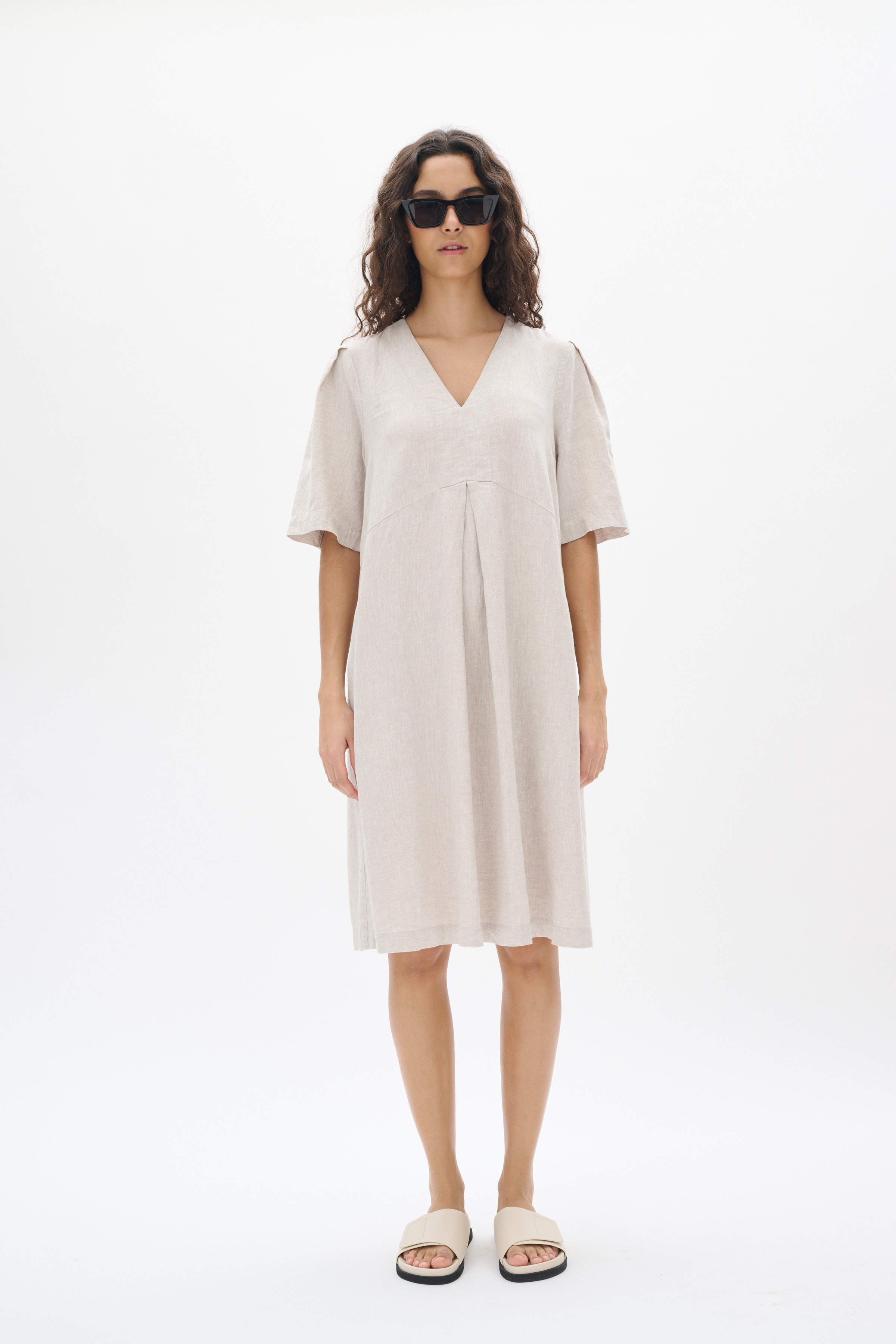 RimoneIW Hør Kjole LOOKBOOK FRONT 30110365-1304031