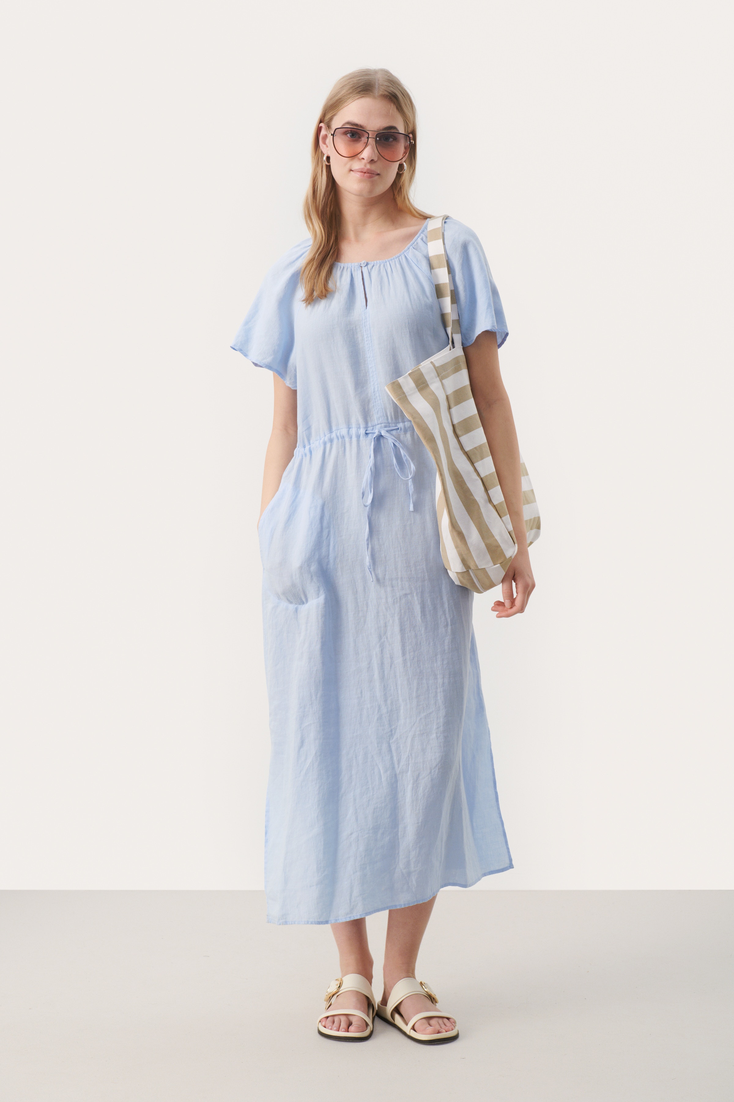 GeolinePW Long linen dress LOOKBOOK BACK 30308590-154031