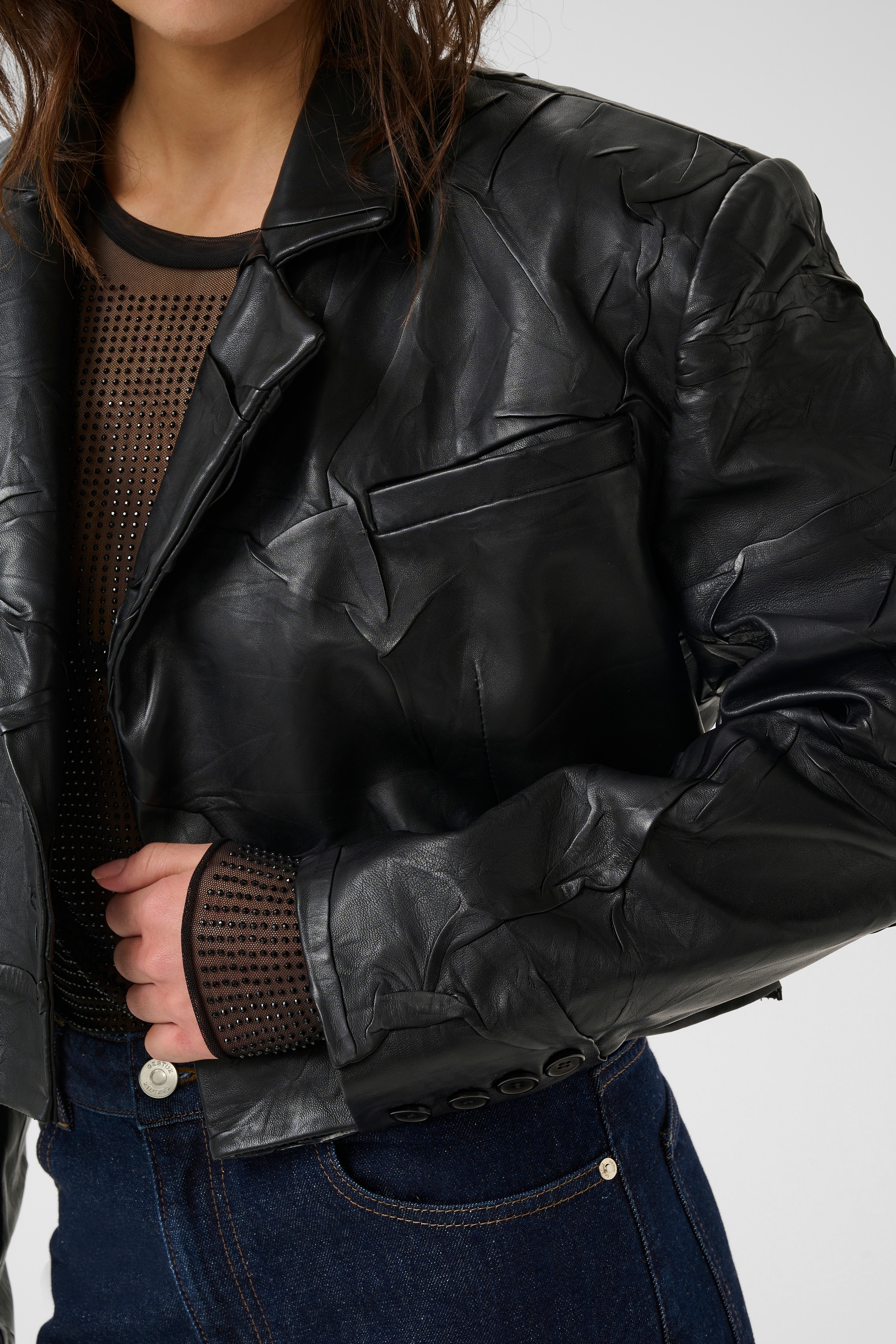 GZmadisan Leather blazer LOOKBOOK BACK 10910733-100017