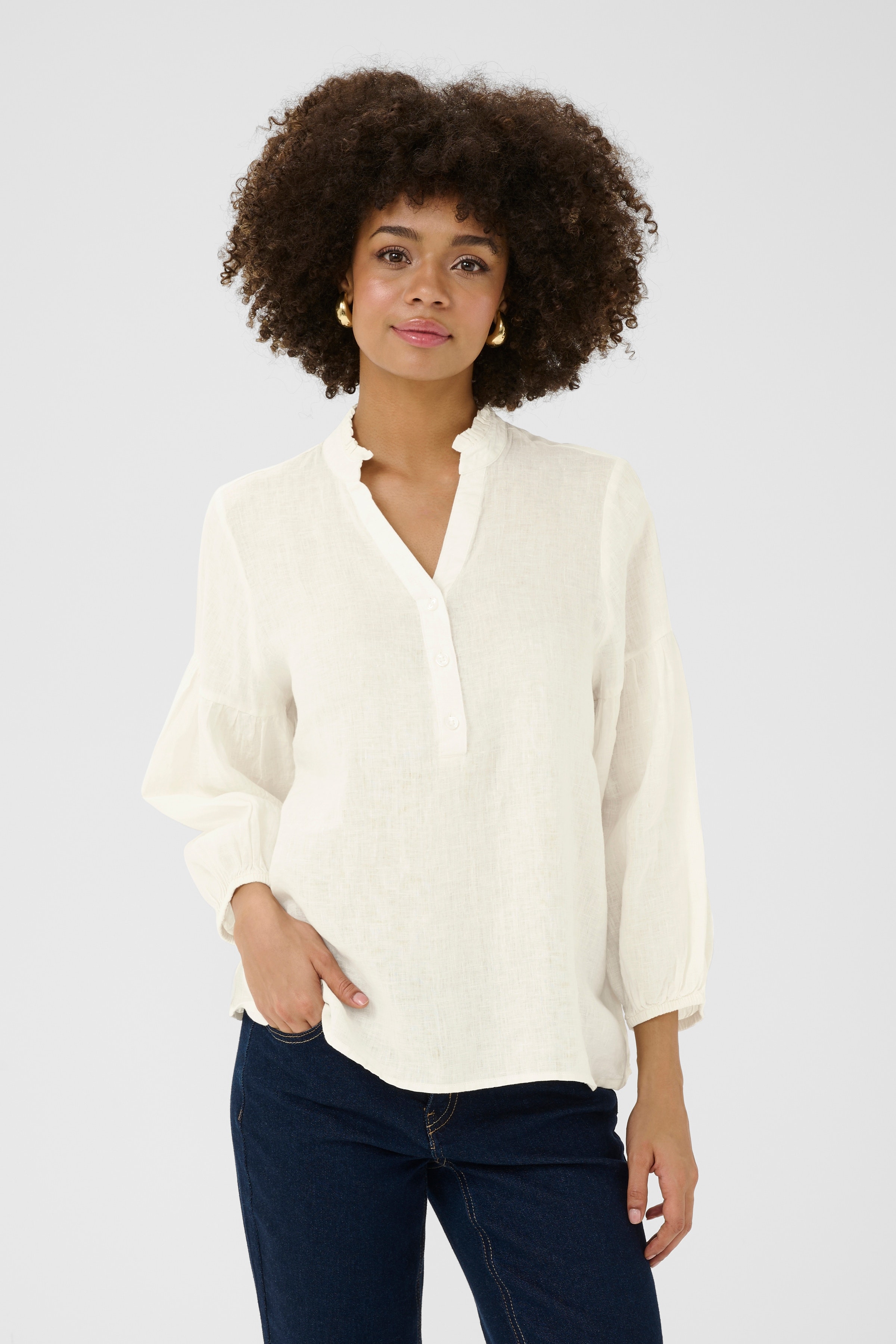 CUnyssa bluse 100% Hør LOOKBOOK FRONT 50111695-500013