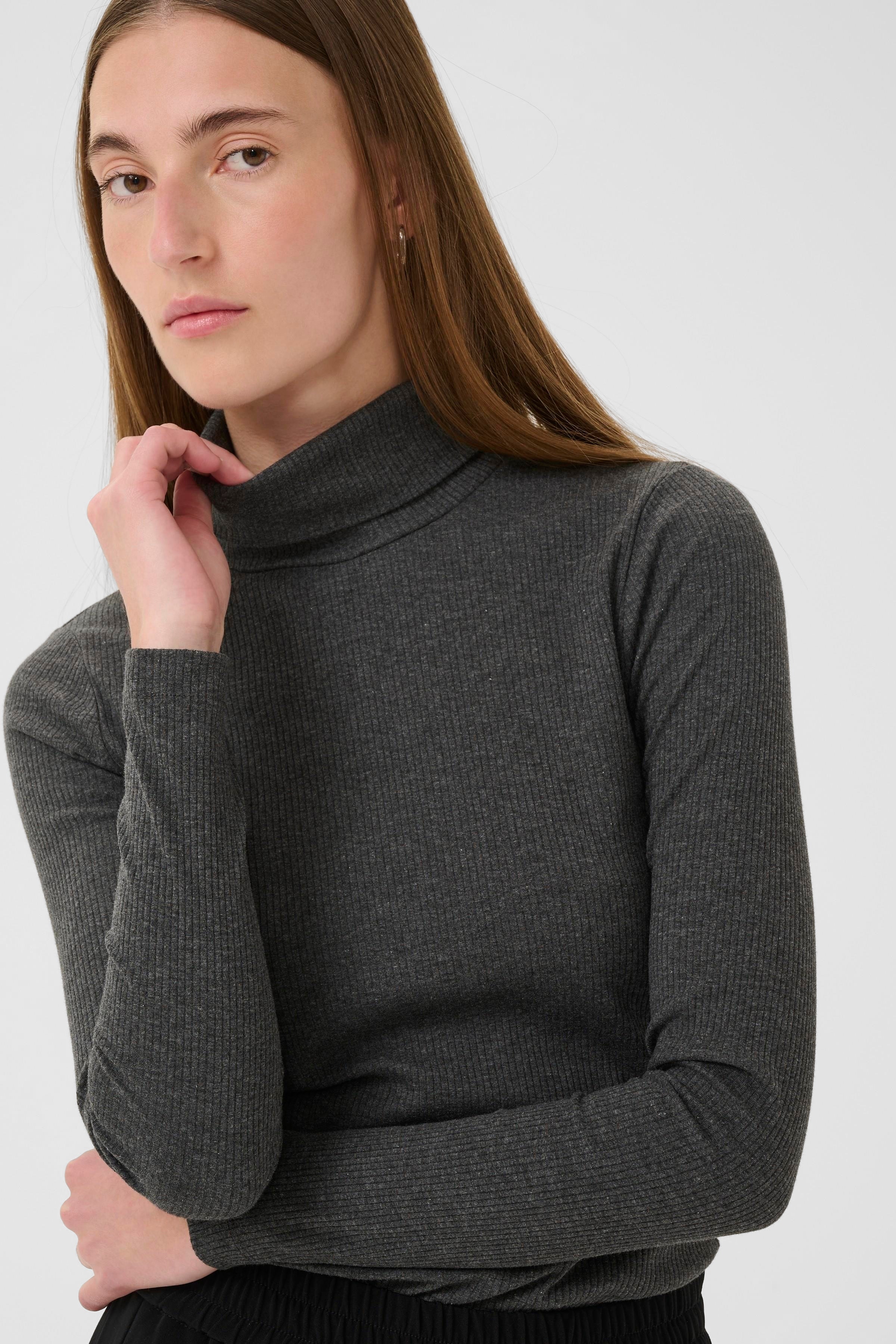 DagnaIW Rollneck Melange T-shirt LOOKBOOK FRONT 30109838-300596