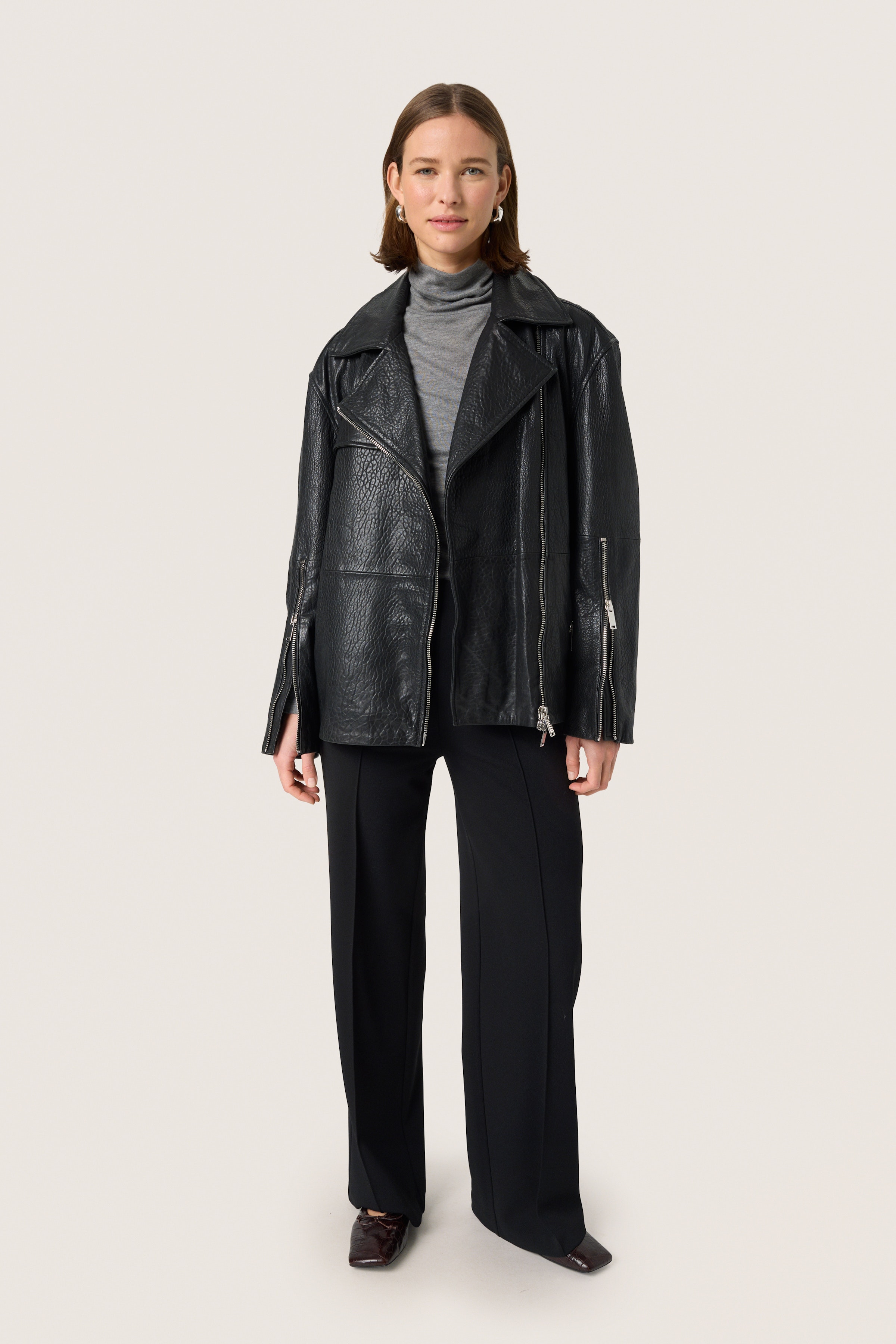 SLGinnie Lederjacke LOOKBOOK FRONT 30408277-194008