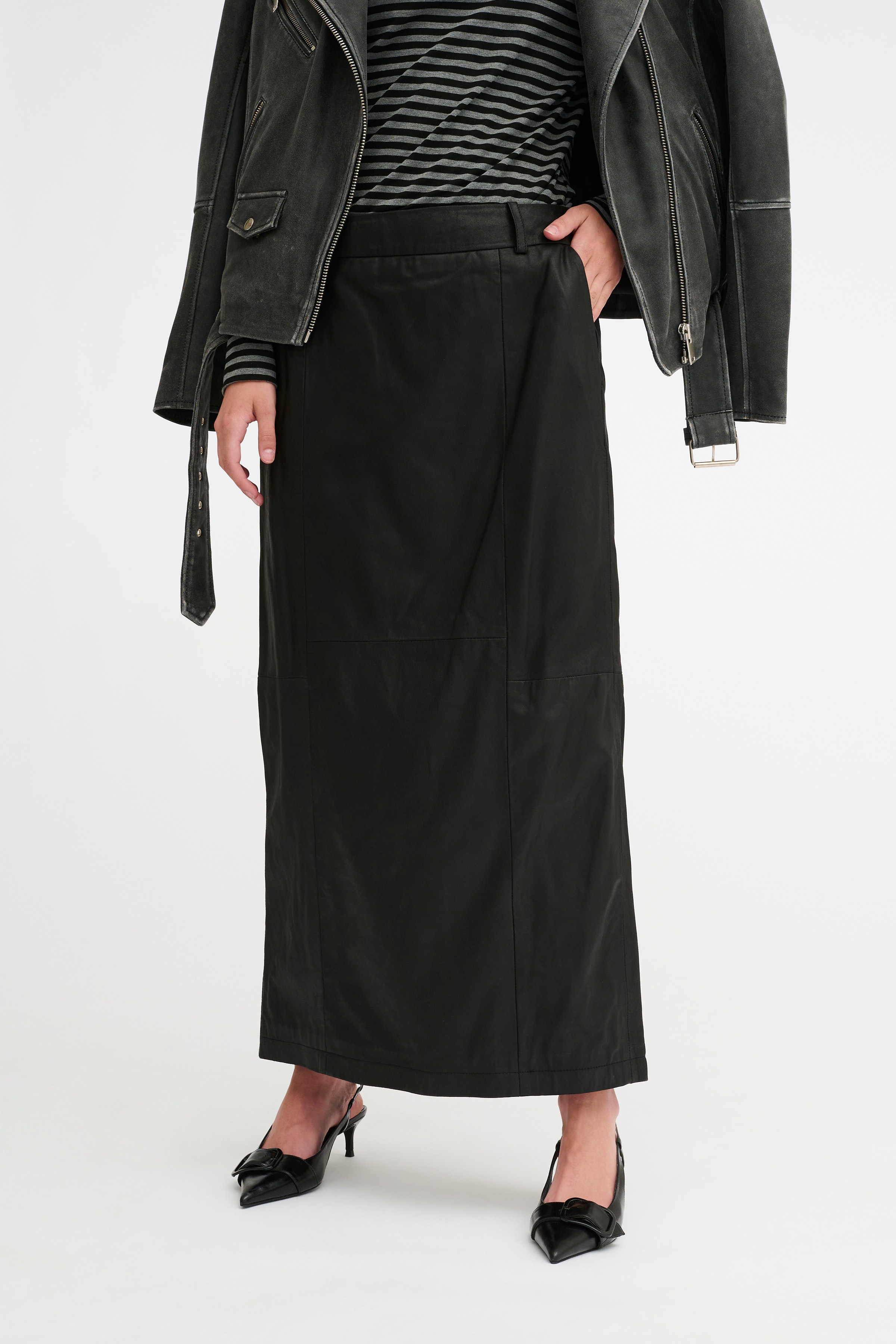 LanaMW Leather Long Skirt LOOKBOOK FRONT 10704357-100031