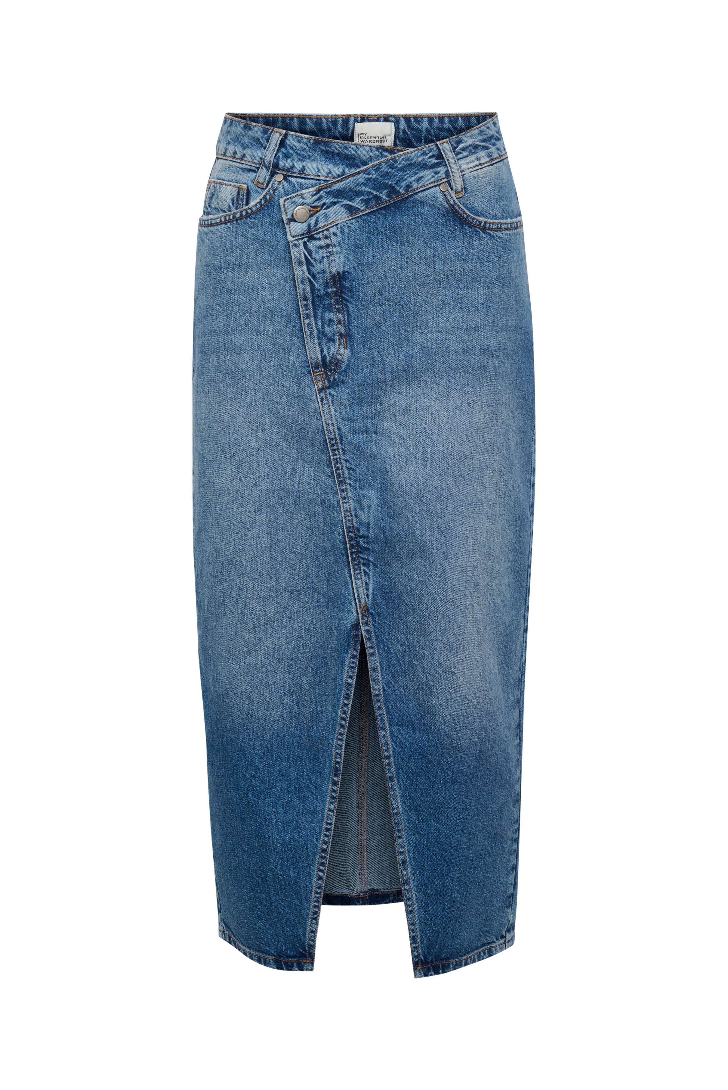 MWLouis Wrap Long Denim Skirt PACK FRONT 10703793-100046