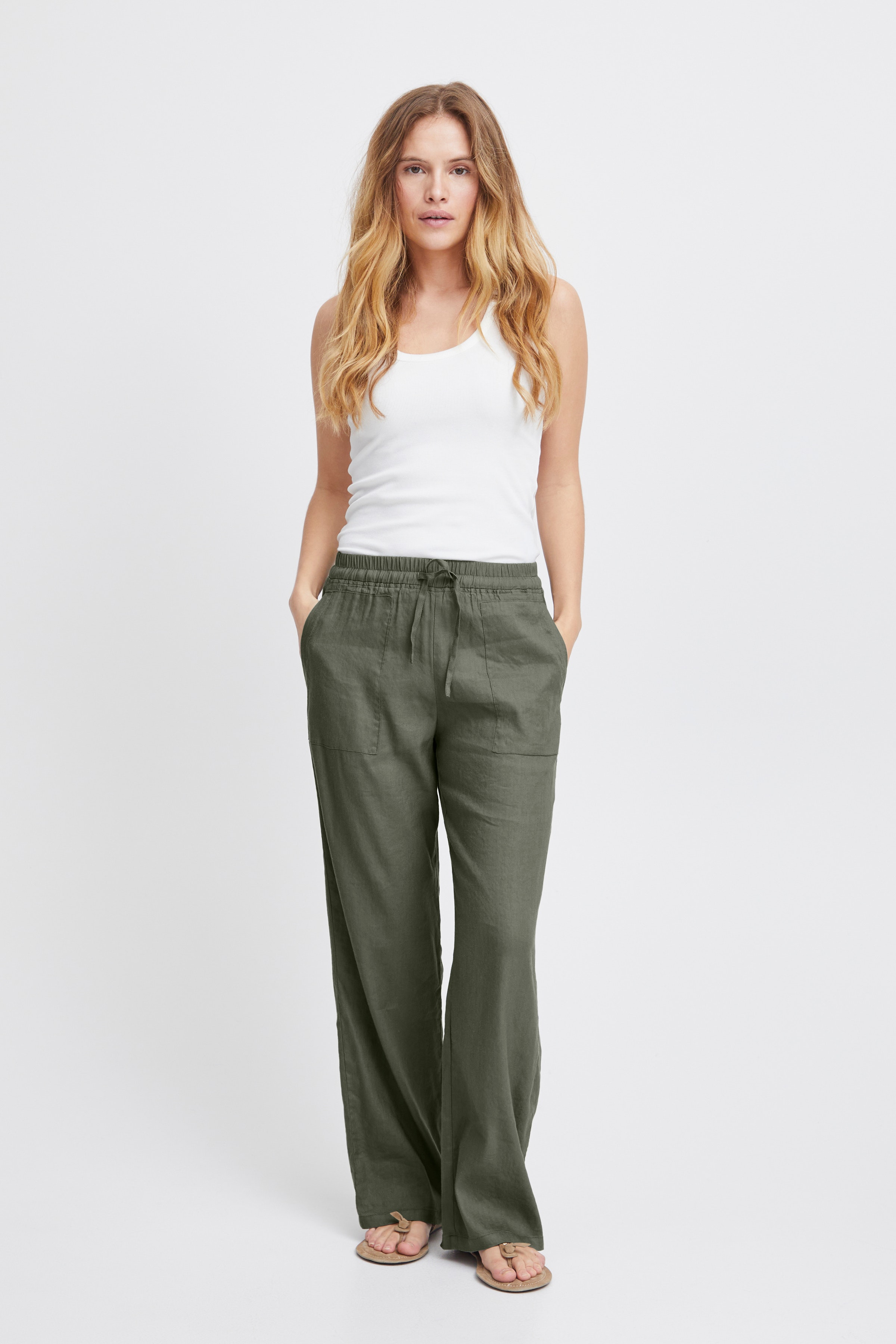 PZLUCA Full Length Wide Leg Bukser LOOKBOOK FRONT 50208020-180312