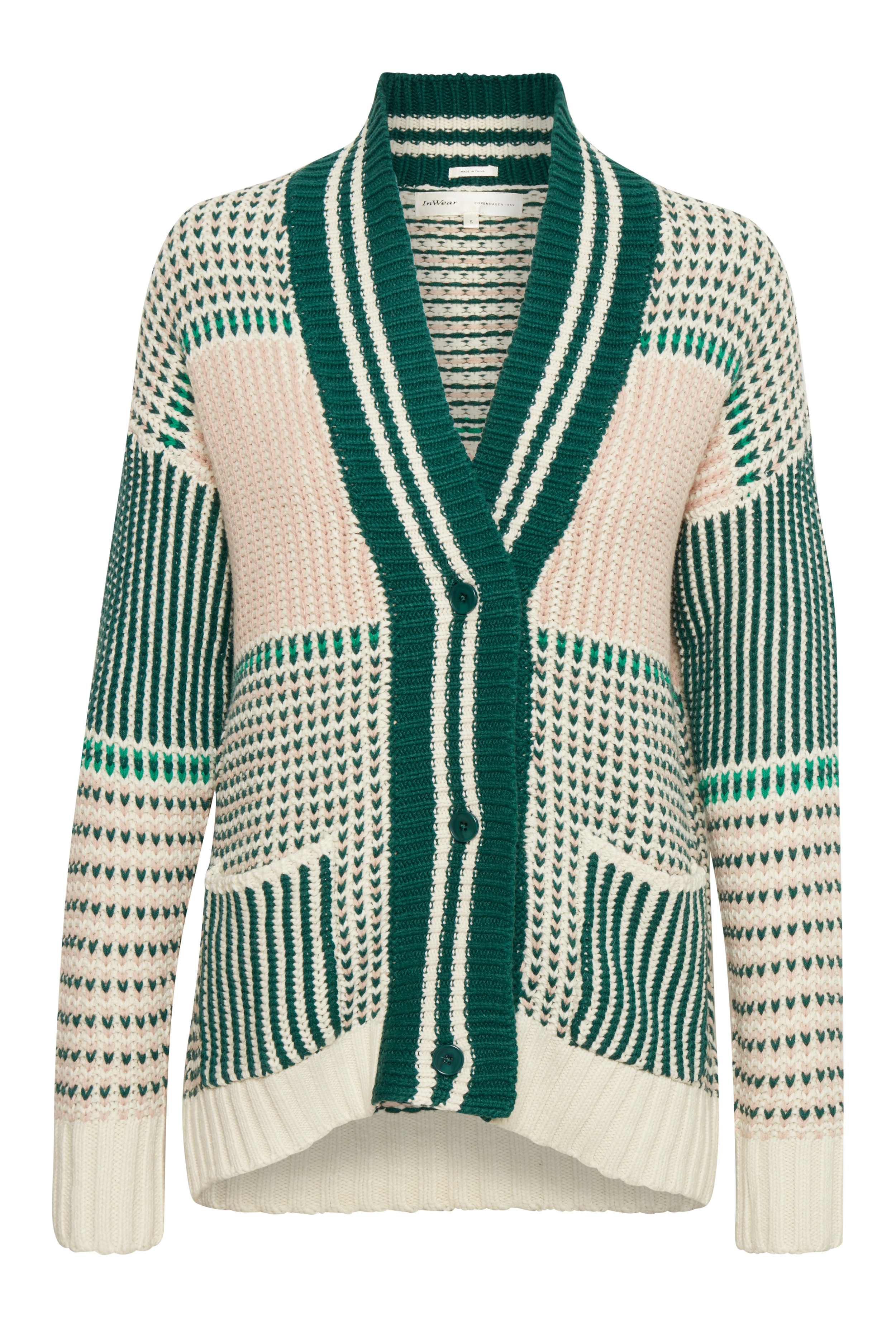 Reka Strikcardigan PACK FRONT 30104009-11365