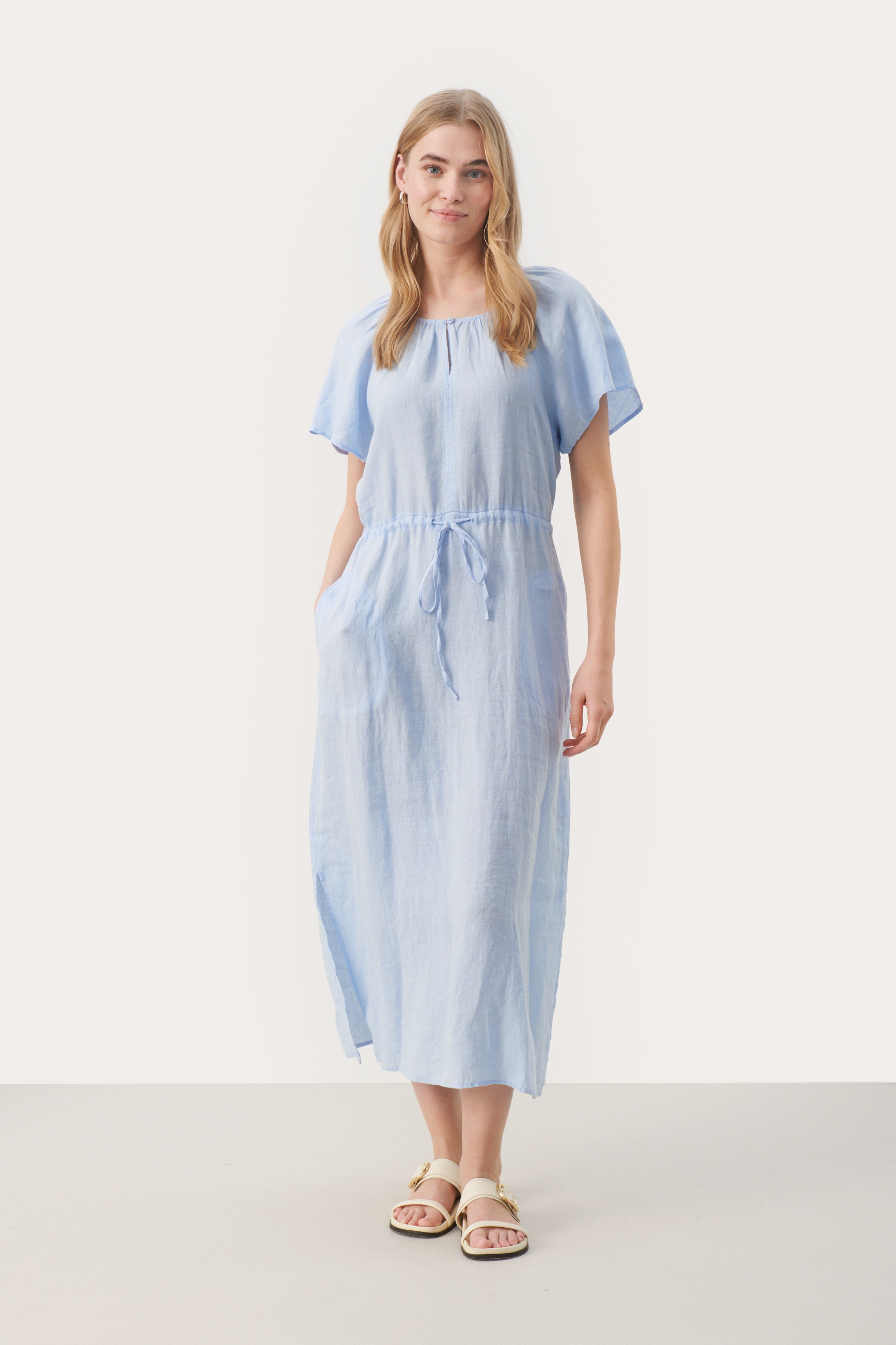 GeolinePW Long linen dress LOOKBOOK FRONT 30308590-154031