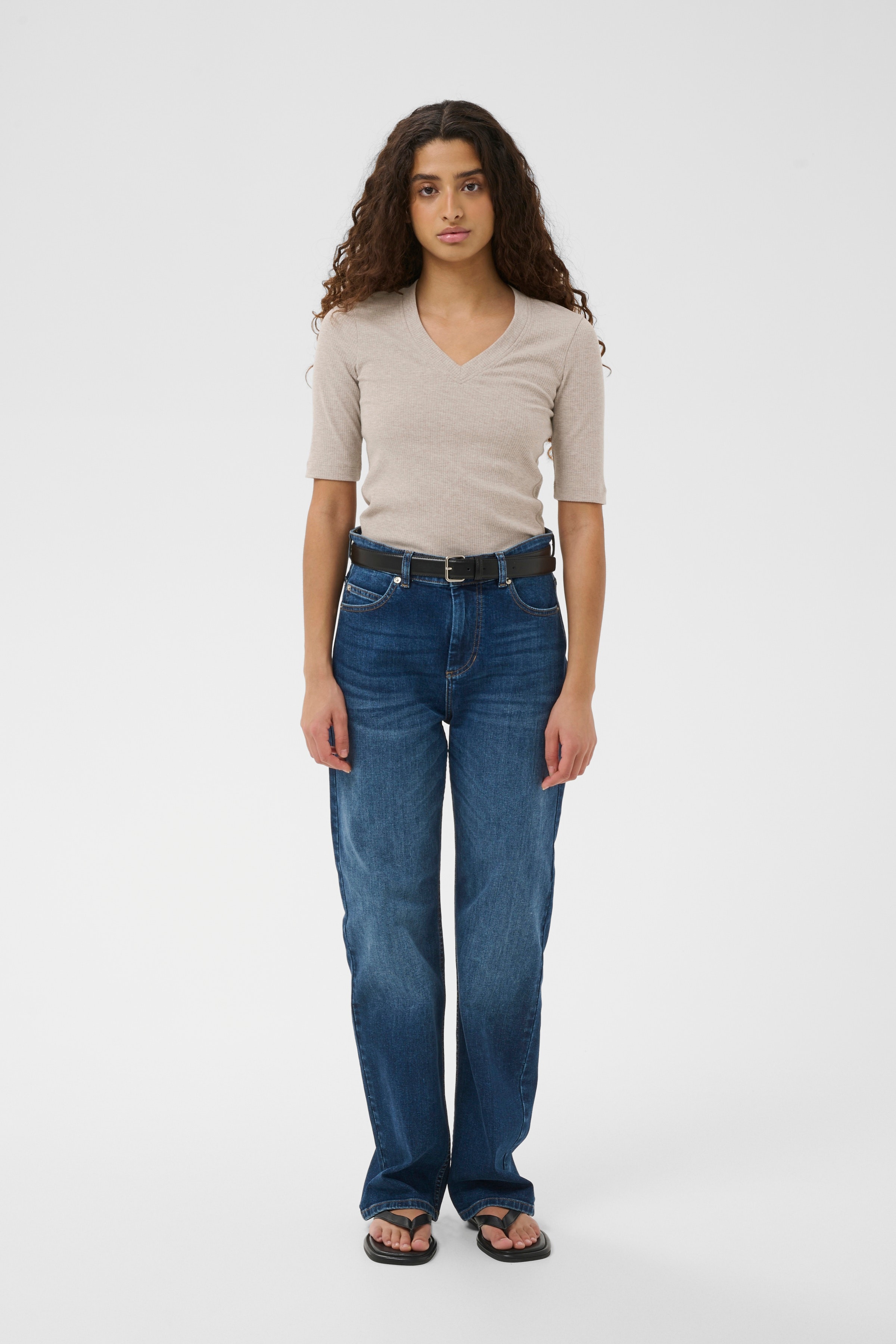 DagnaIW Melange V T-shirt LOOKBOOK FRONT 30106865-1545031