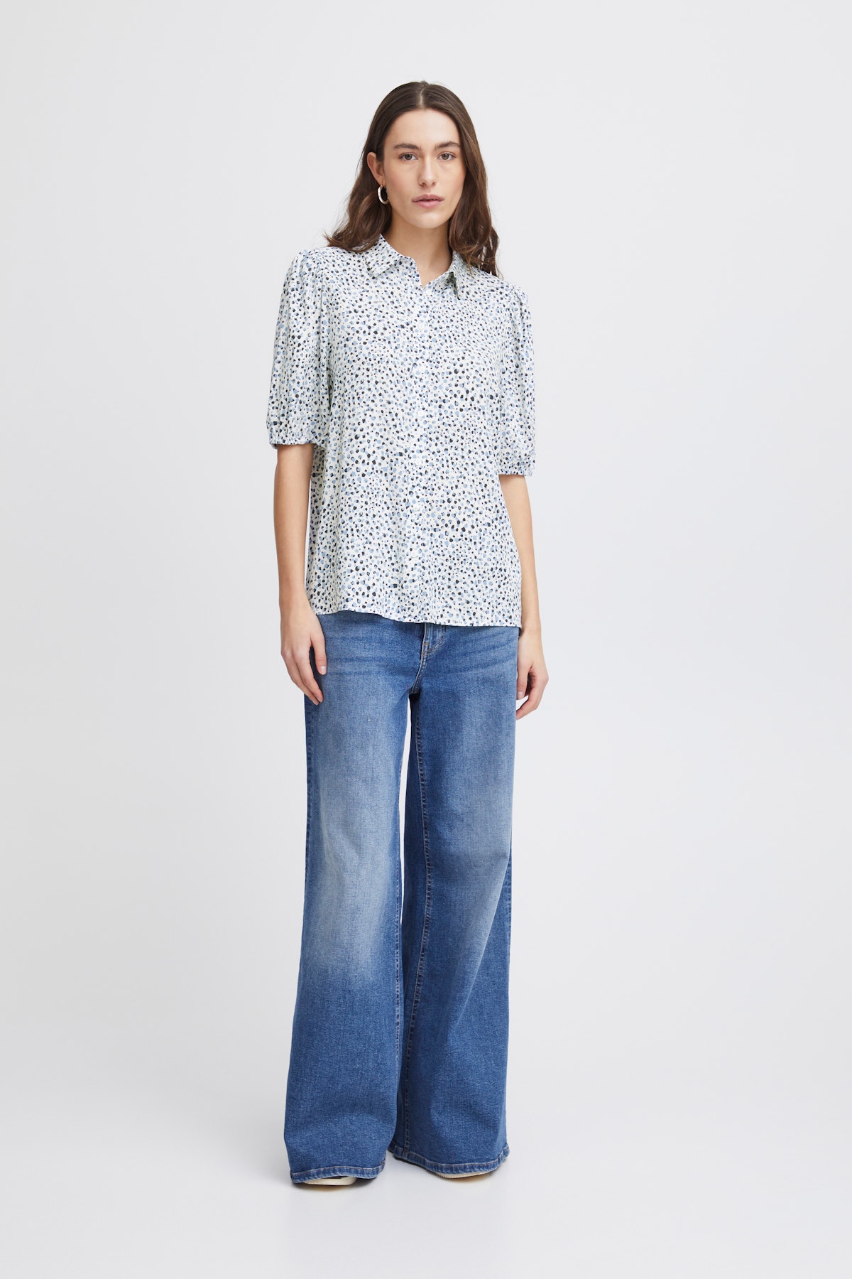 売れ筋商品|||イチ シャツ レディース トップス IHAya - Button-down blouse - della robbia blue dot aop IHAYA Shirt in della robbia blue dot aop viscose | Companys