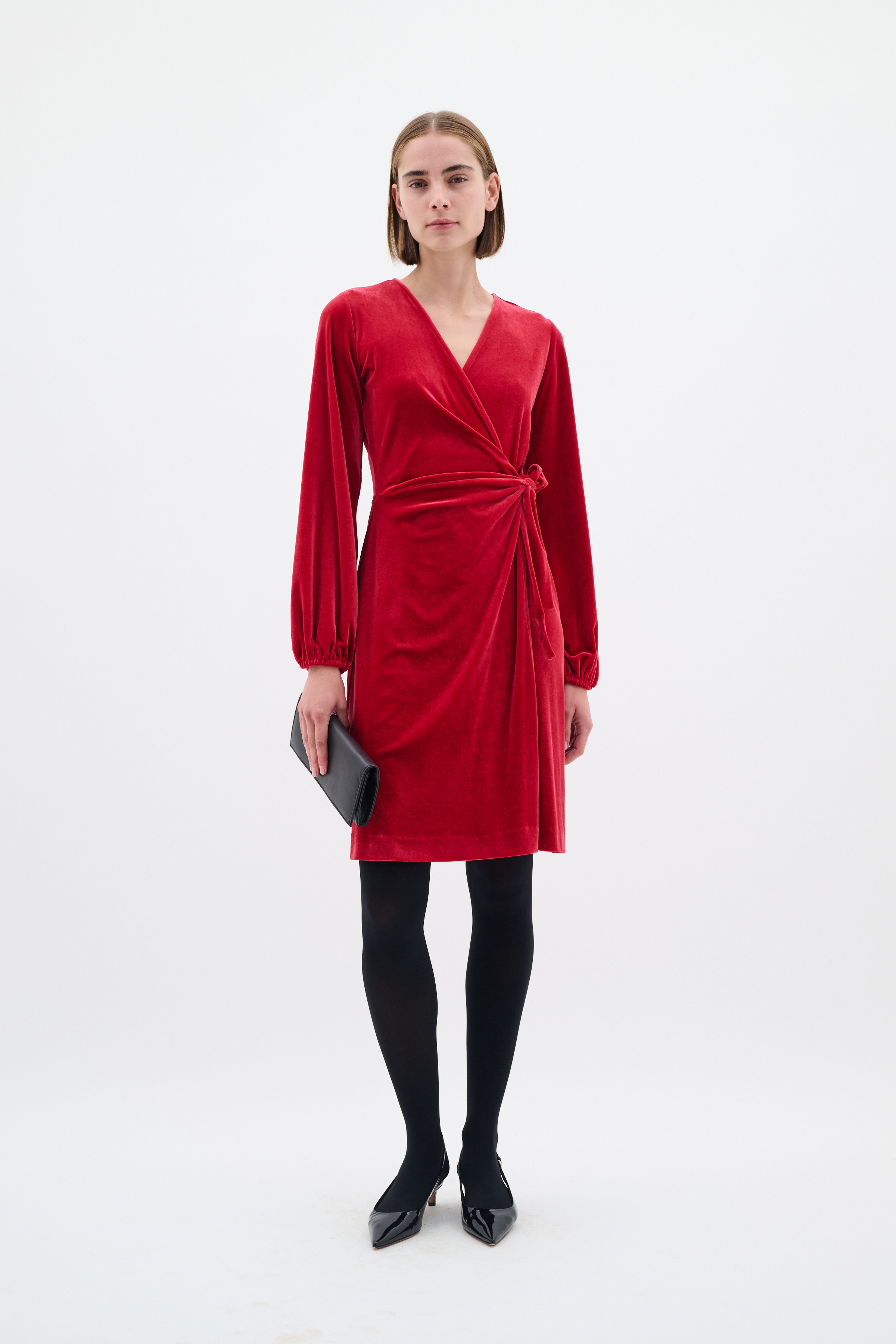 BrynnIW Goriel Velour Wrap Dress LOOKBOOK FRONT 30110083-300421