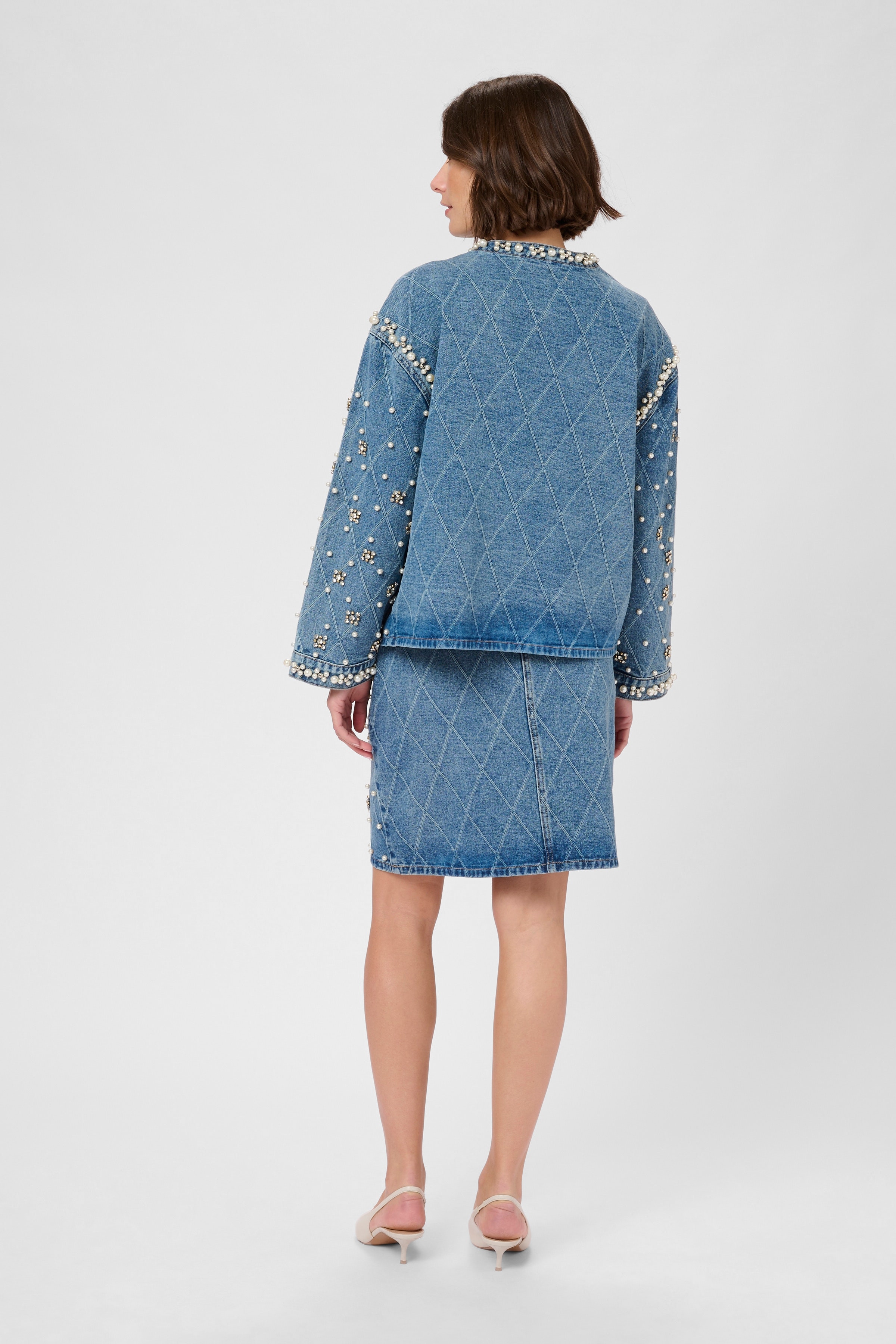 CUalys Denimjakke med perler LOOKBOOK BACK 50112279-500027