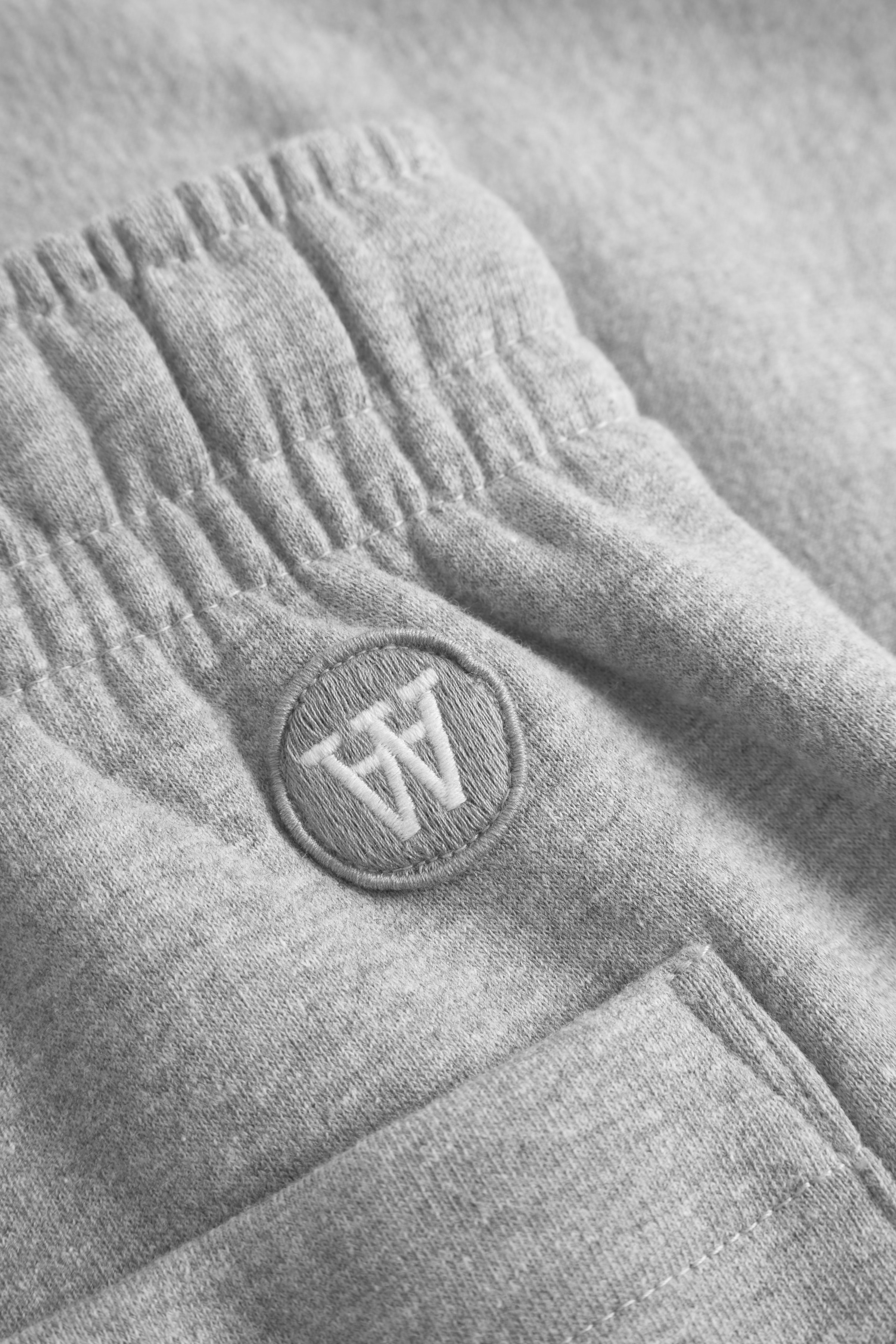 WWryker Sweat Shorts in light melange grey cotton | WoodWood