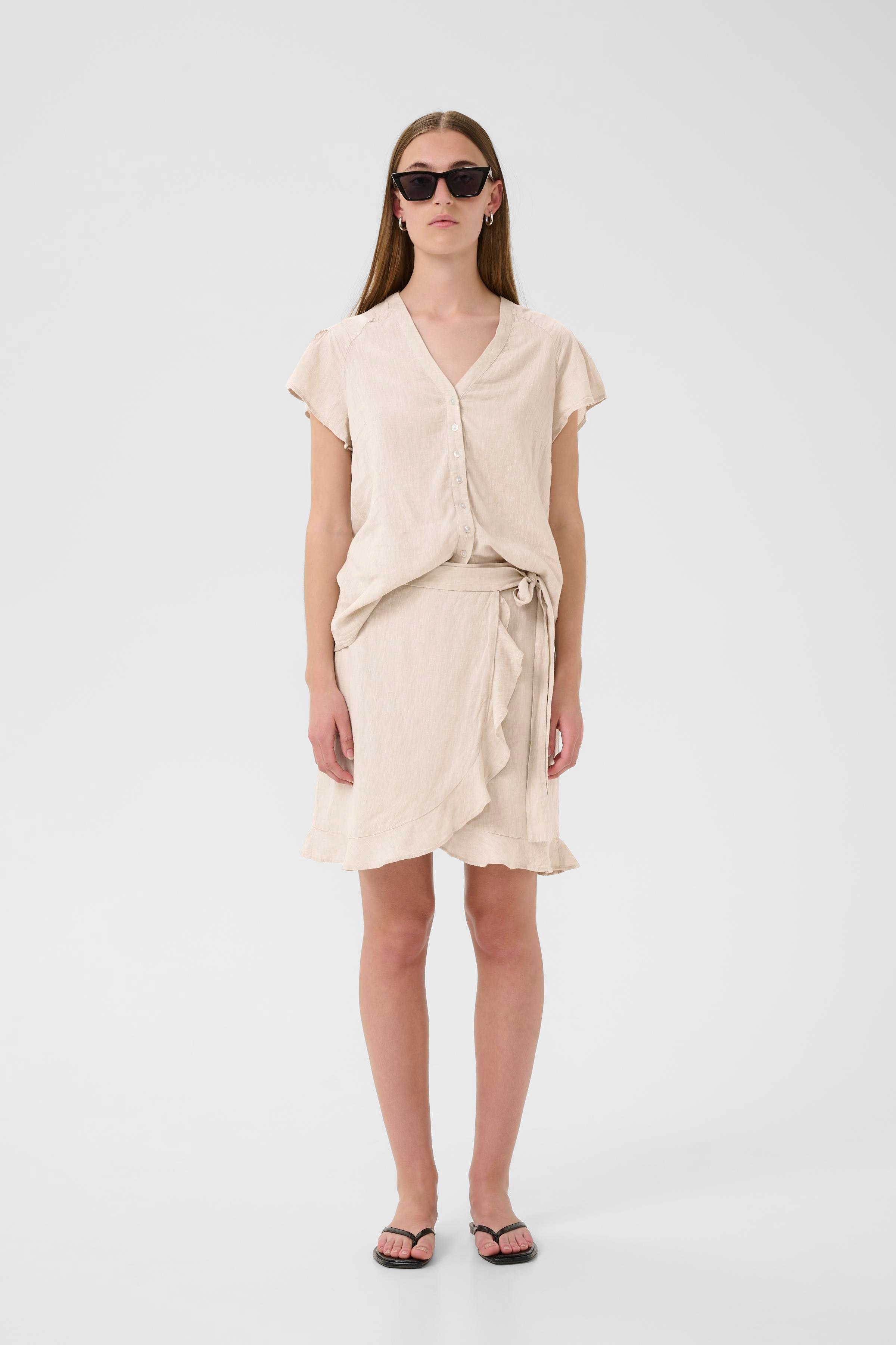 FaridaIW Linnen Rok LOOKBOOK FRONT 30110440-1304031