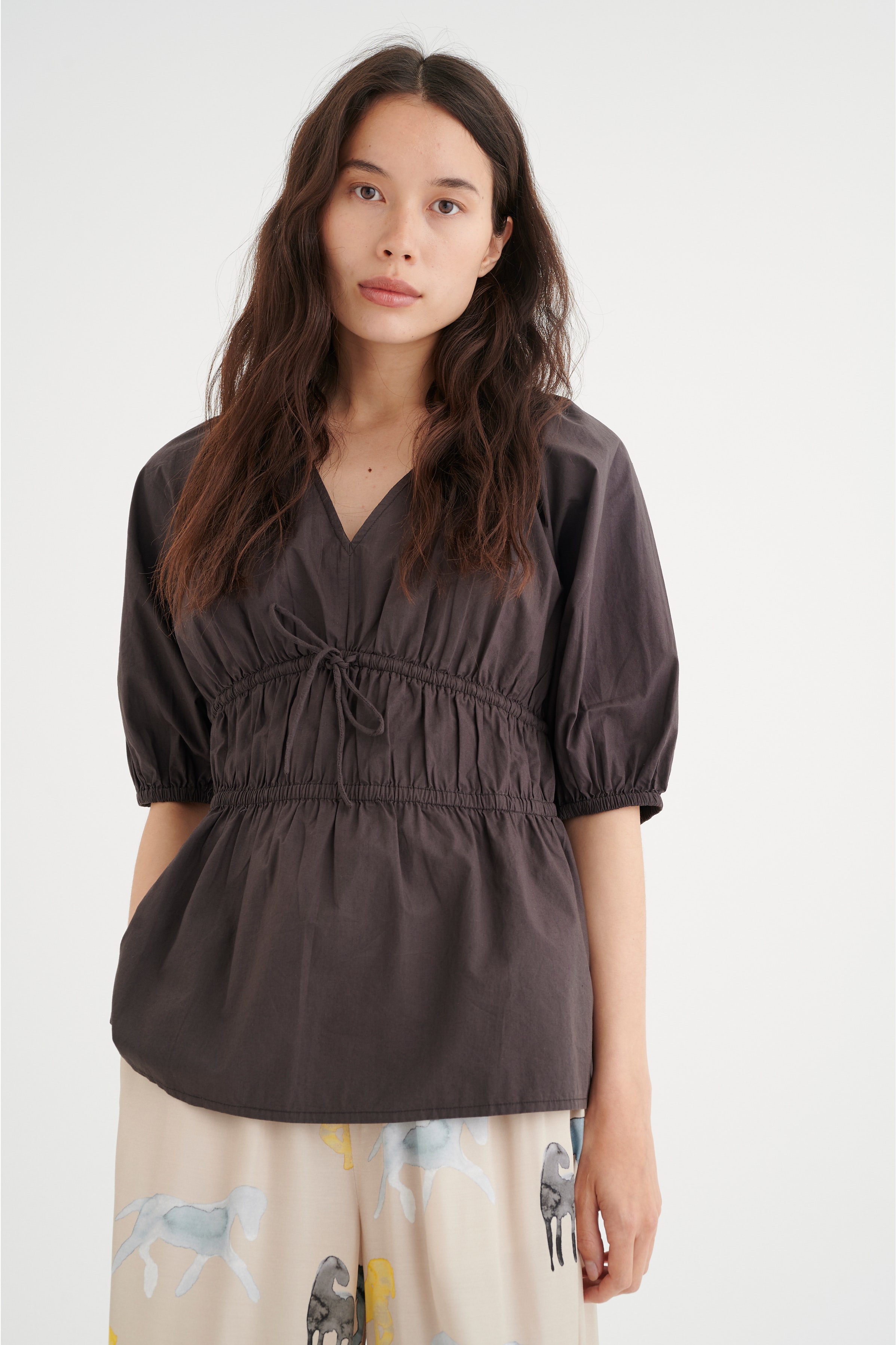 VilleIW Kurzarm-Bluse LOOKBOOK FRONT 30107258-191101