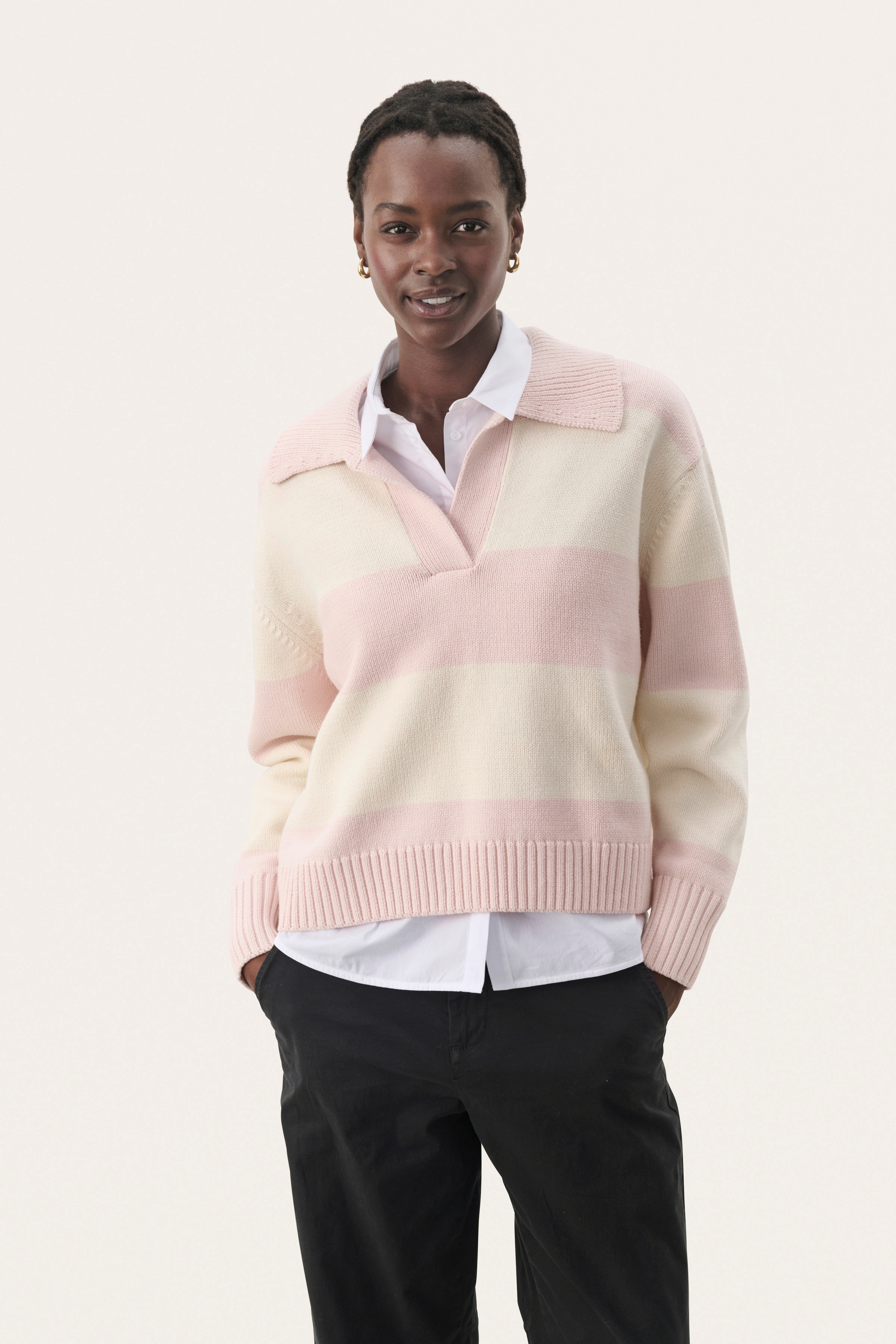 ElindaPW Stickad tröja LOOKBOOK FRONT 30308436-303637