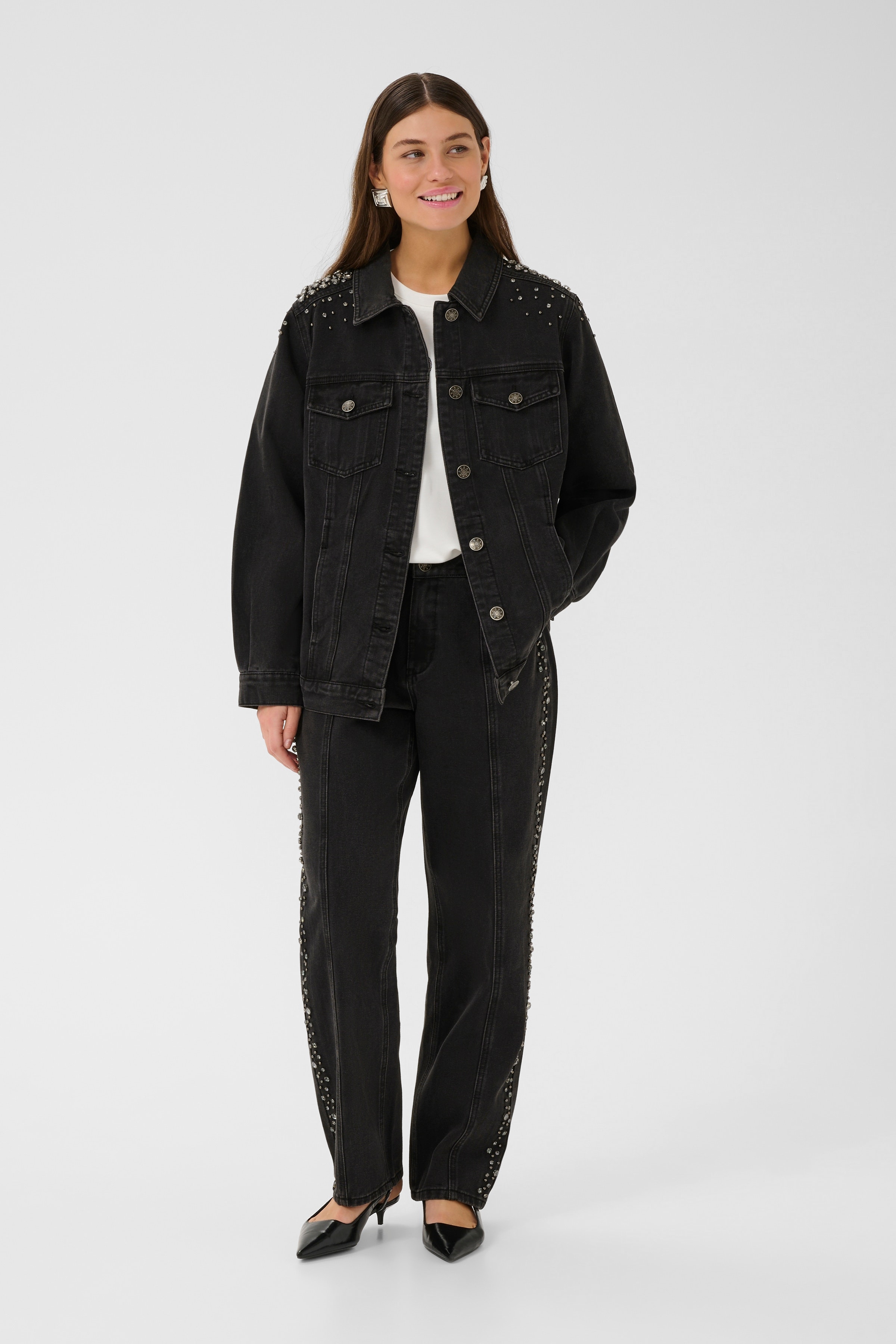 CUcally Studded denim jacket LOOKBOOK FRONT 50112362-500064
