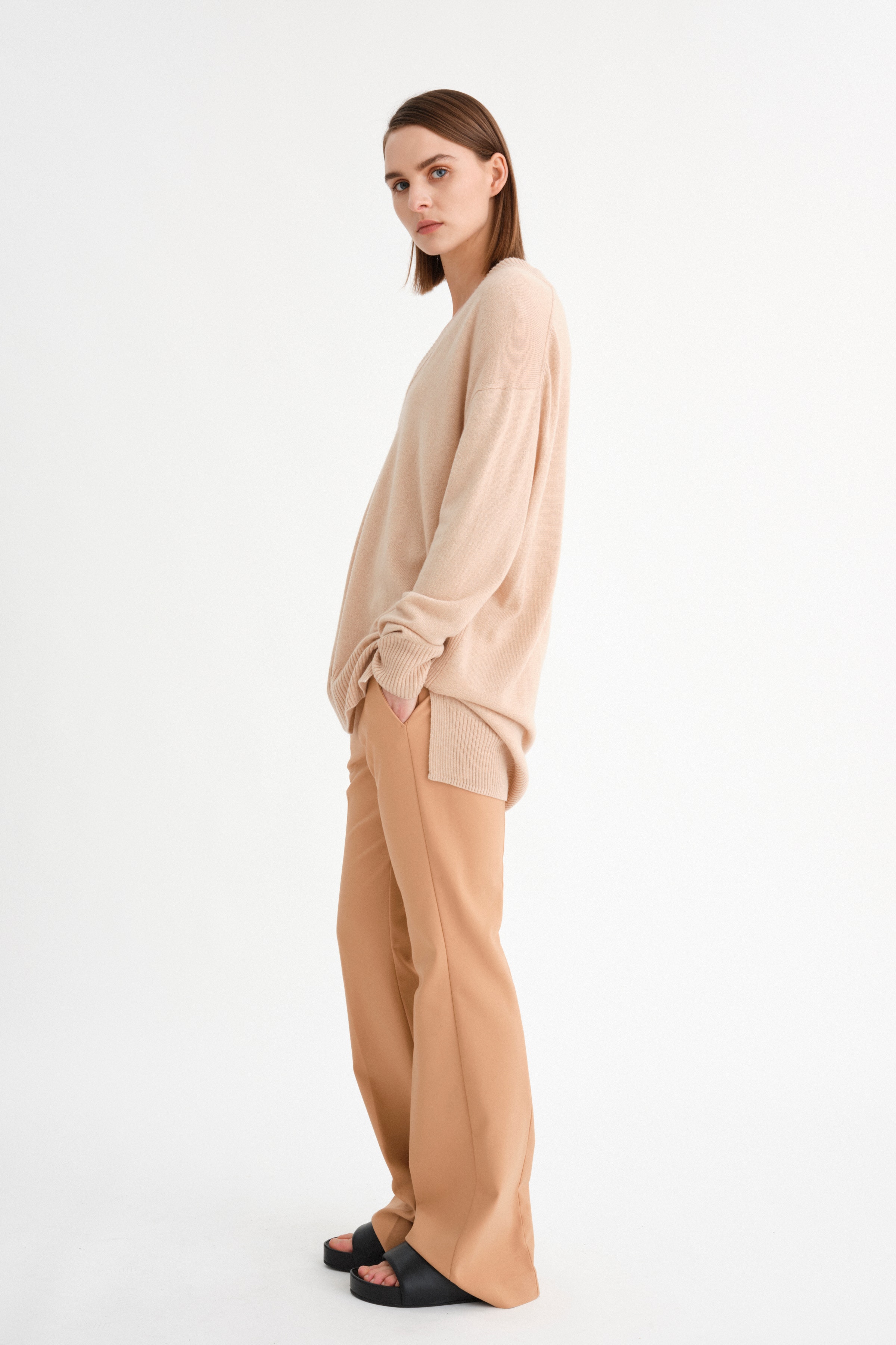 ZellaIW Bootcut Trousers LOOKBOOK BACK 30105364-10131