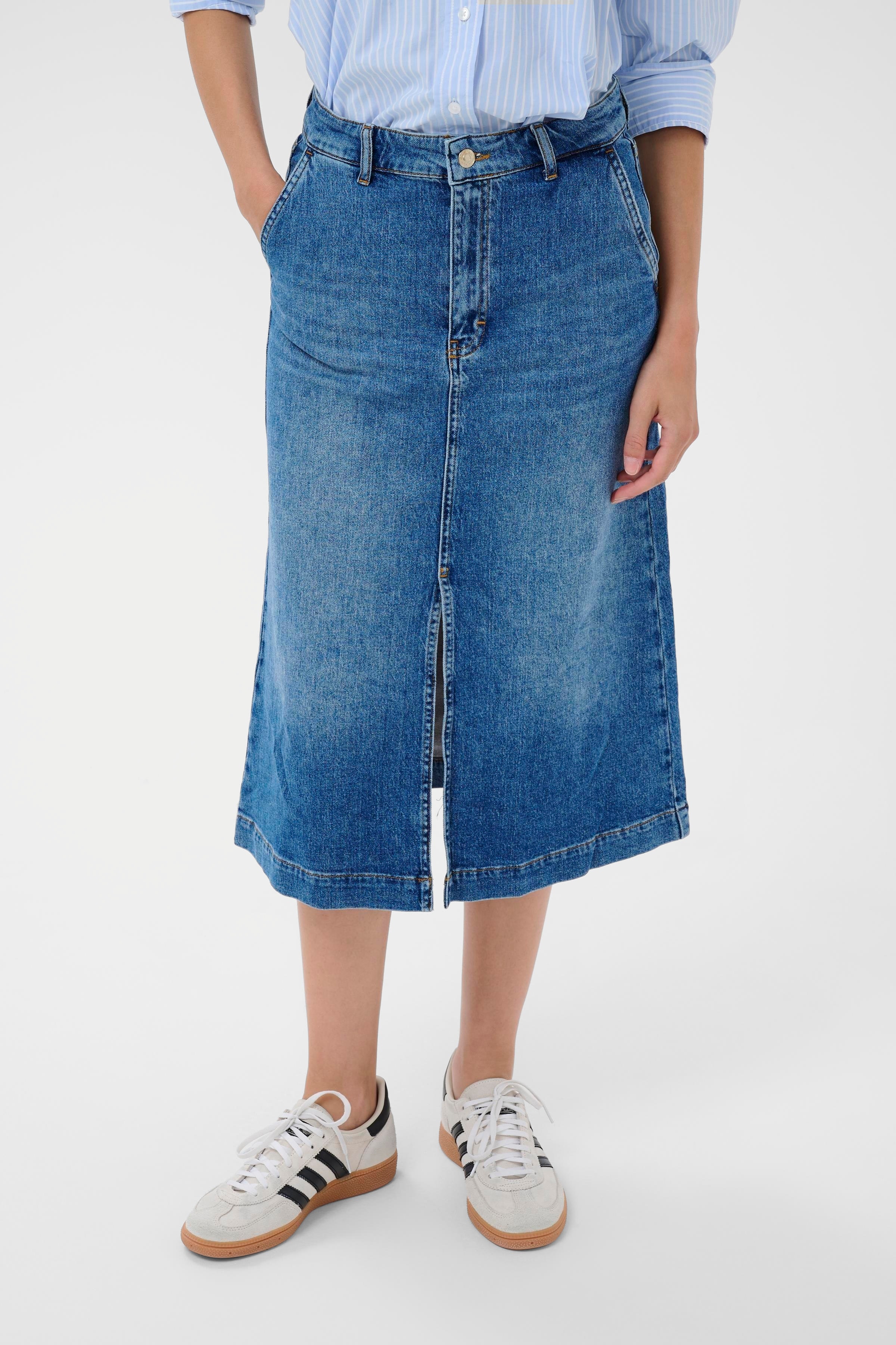 CaliaPW Denimkjol LOOKBOOK FRONT 30307922-300145