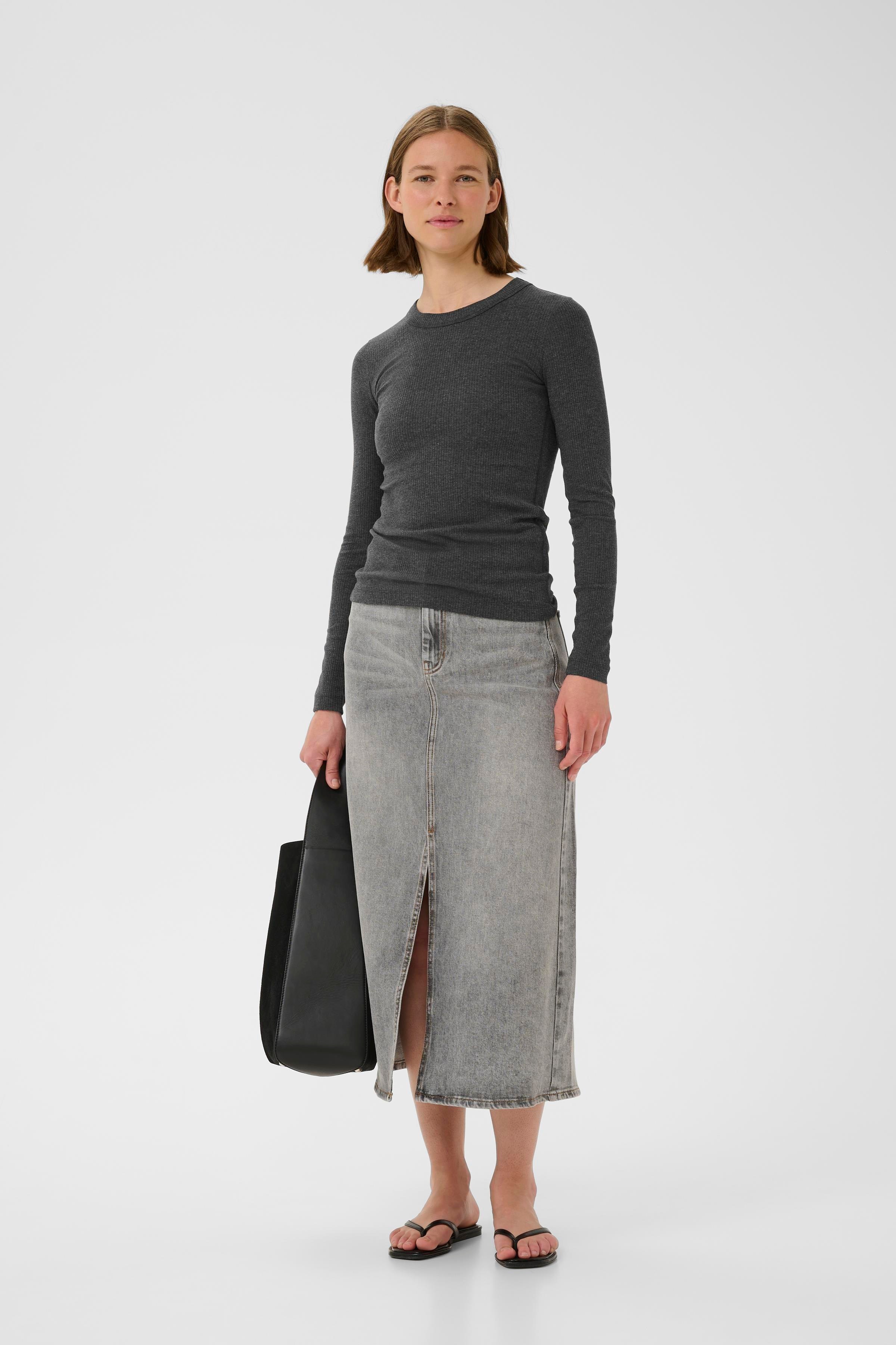 DagnaIW Melange langärmliges T-shirt LOOKBOOK FRONT 30106866-300596