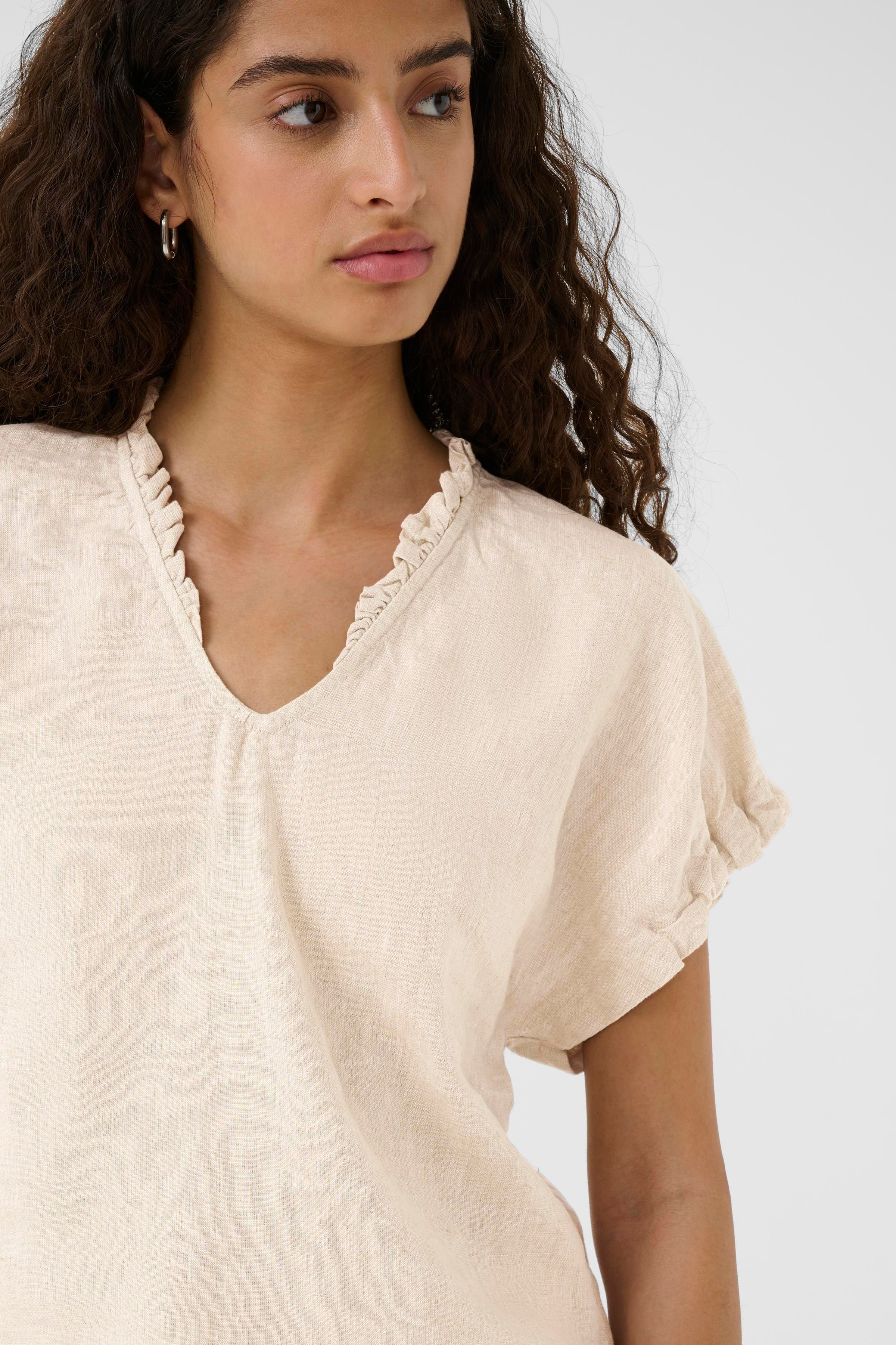 RigittaIW Hør Top LOOKBOOK DETAIL 30110342-1304031