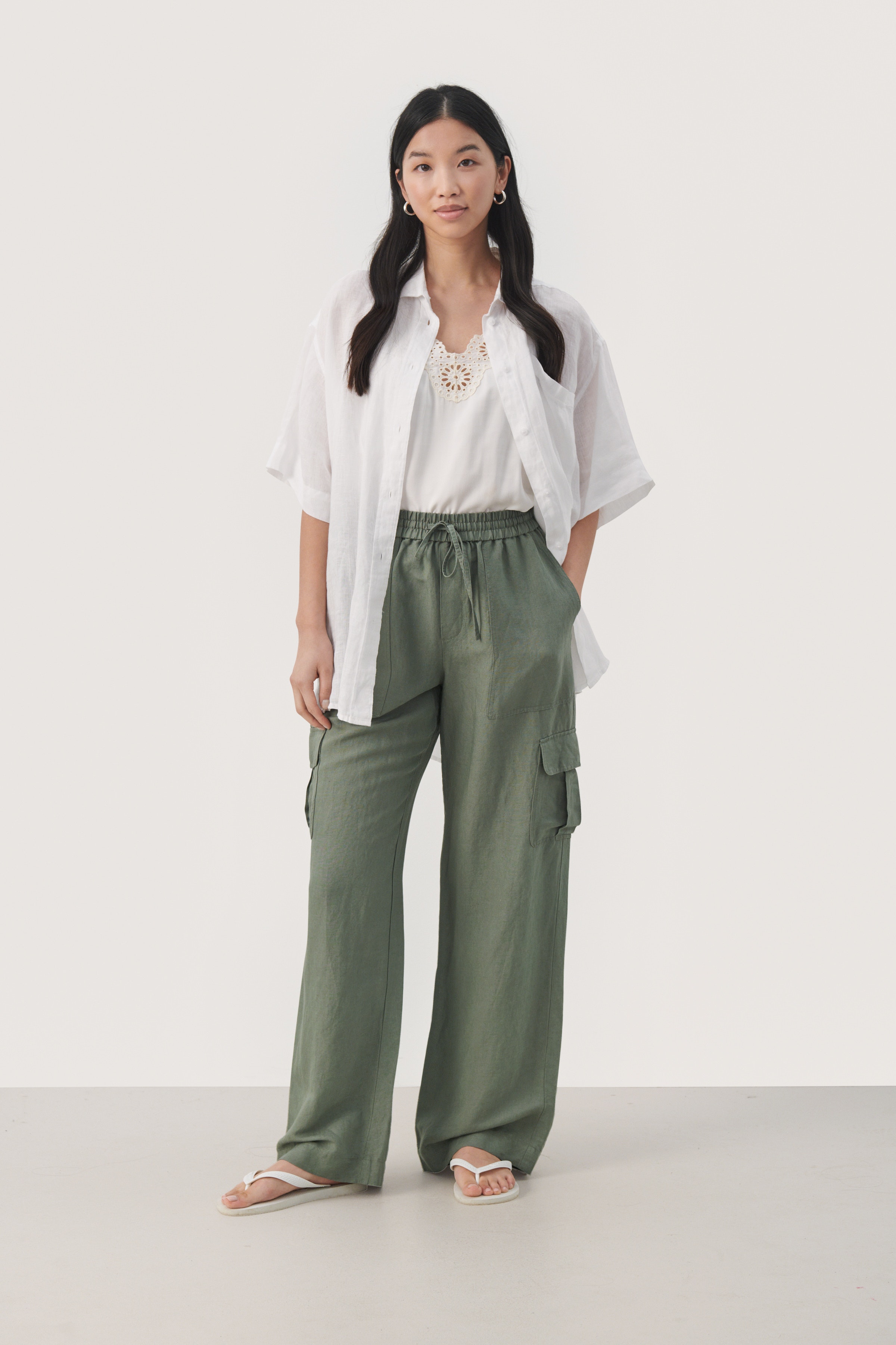 GraziaPW Linen Cargo trousers LOCATION NONE 30308676-185806