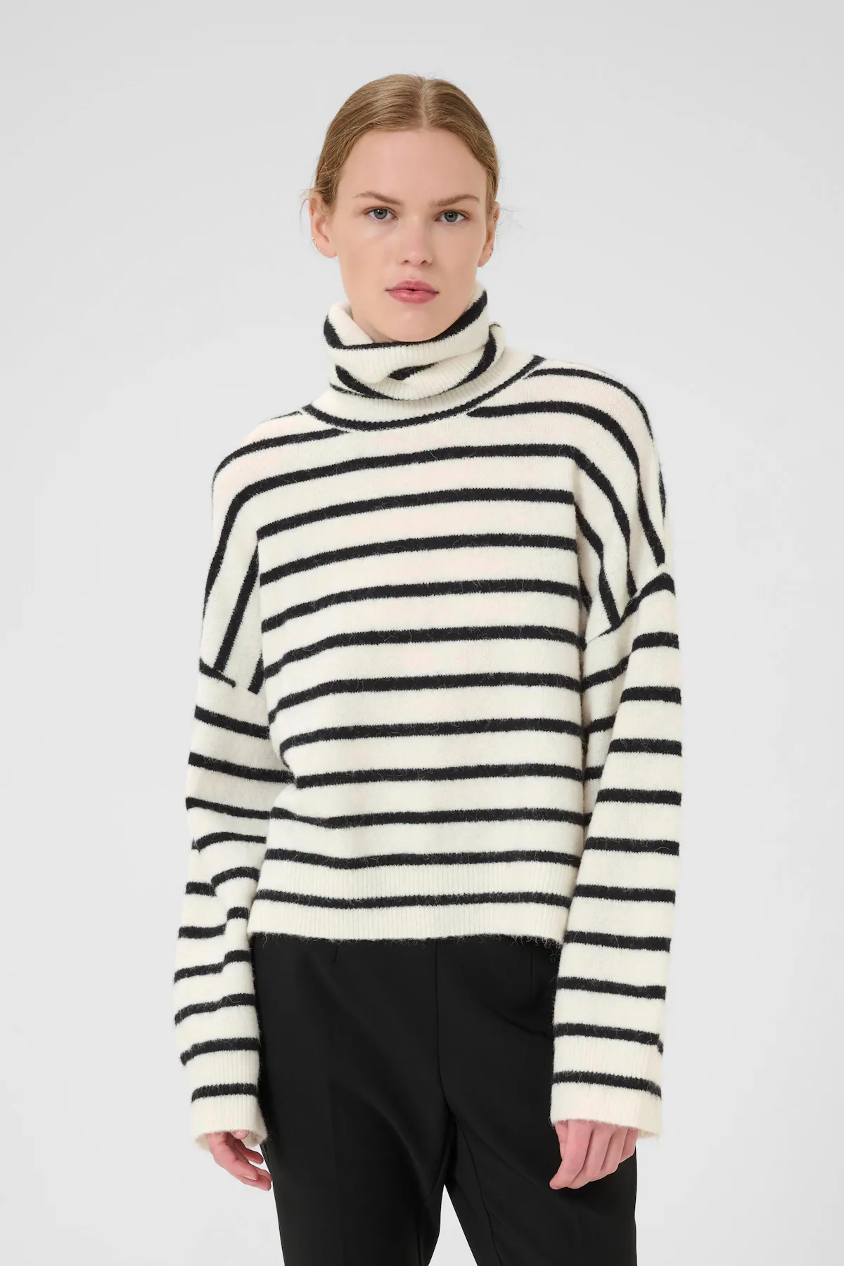 AlphaGZ SS T-shirt - Ivory Black Striped