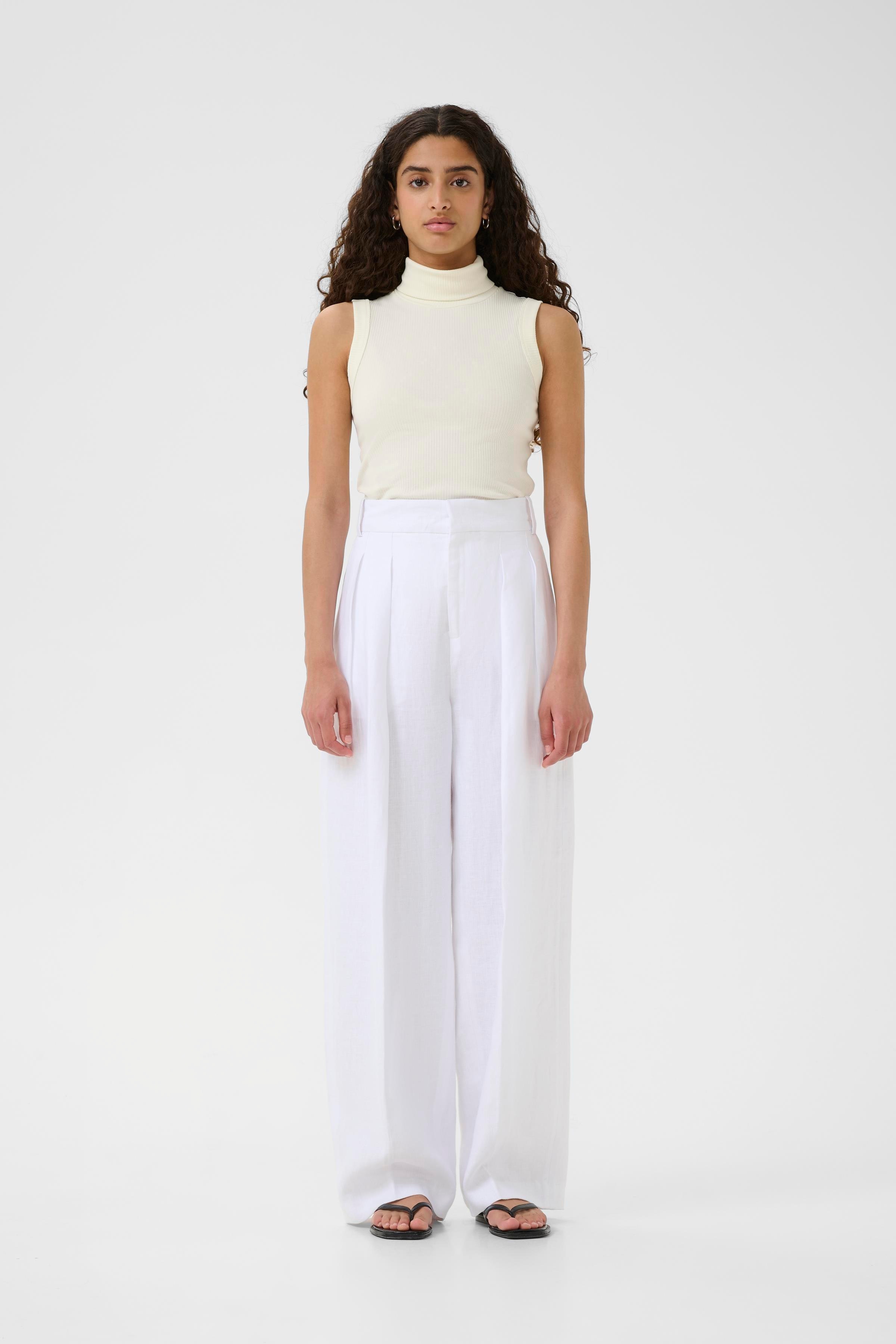 YaizaIW Hør Bukser LOOKBOOK FRONT 30110462-300001