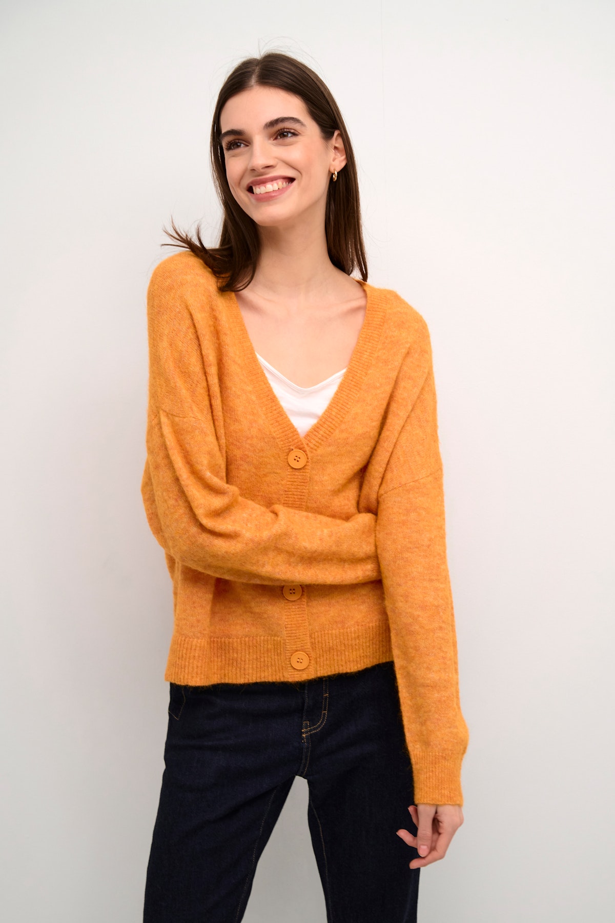 CUcacheia Cardigan in russet orange melange colour