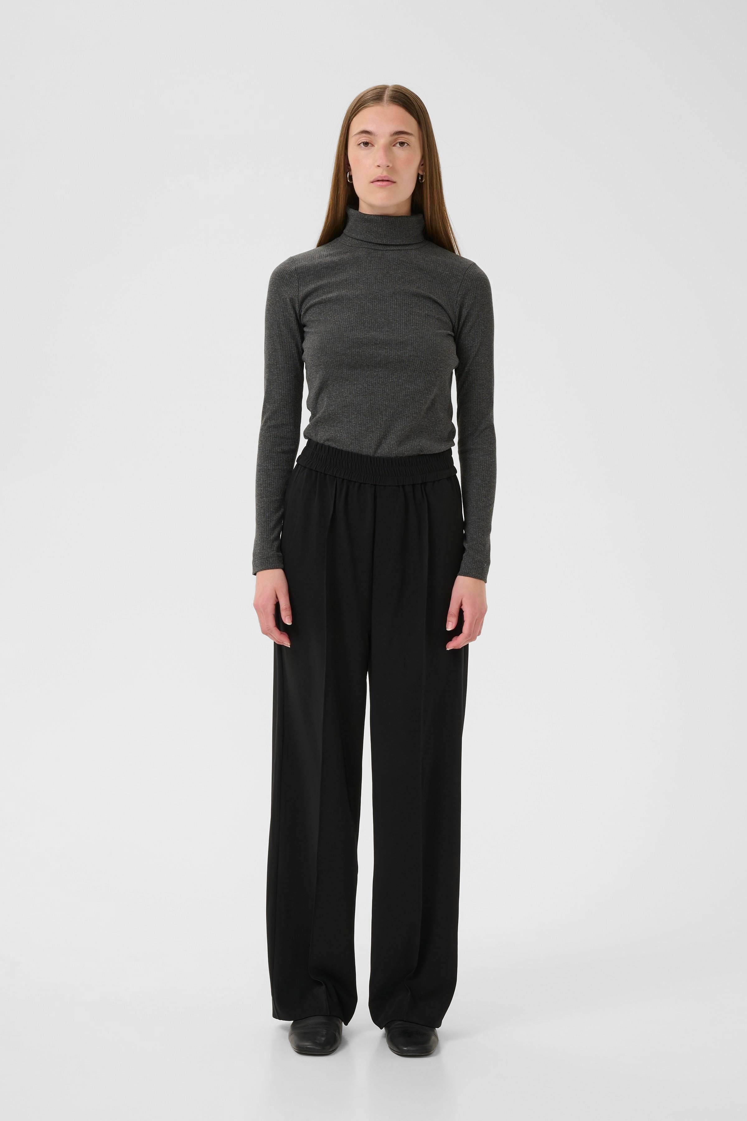DagnaIW Polokrage Melange T-shirt LOOKBOOK FRONT 30109838-300596