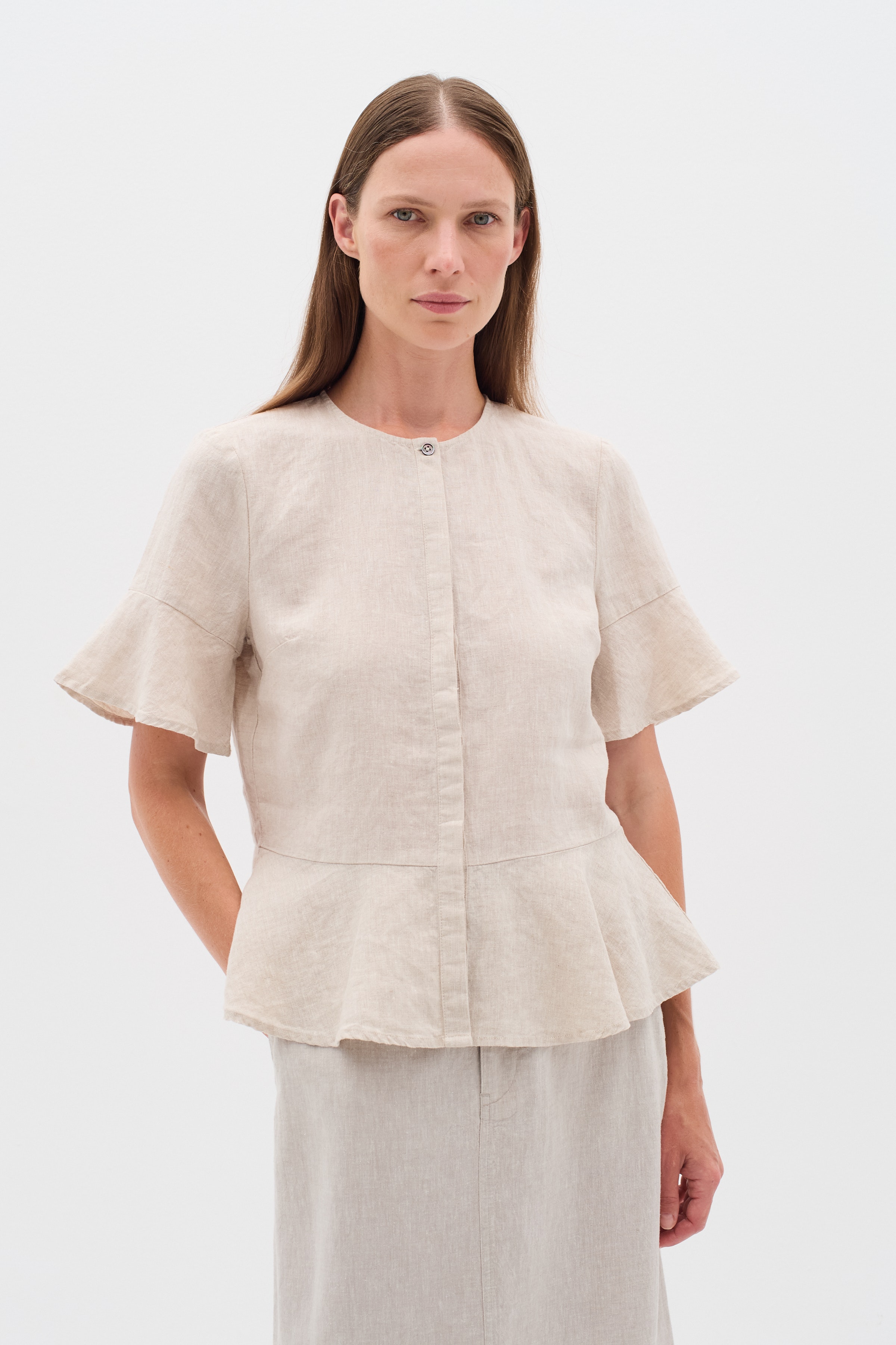 RigittaIW Linne Skjorta LOOKBOOK FRONT 30110343-1304031