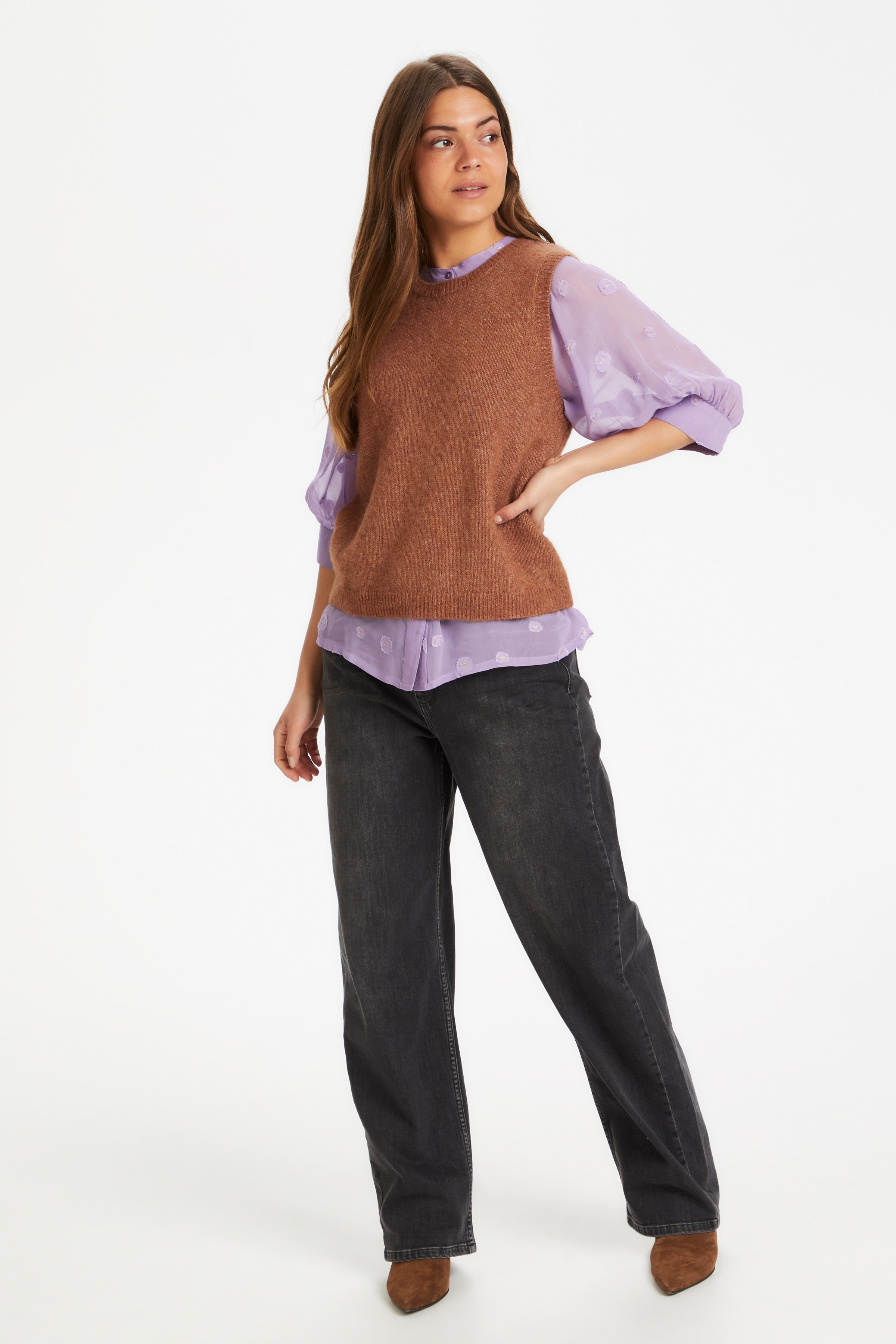 EyjaPW Stickad väst LOOKBOOK FRONT 30305520-1811371