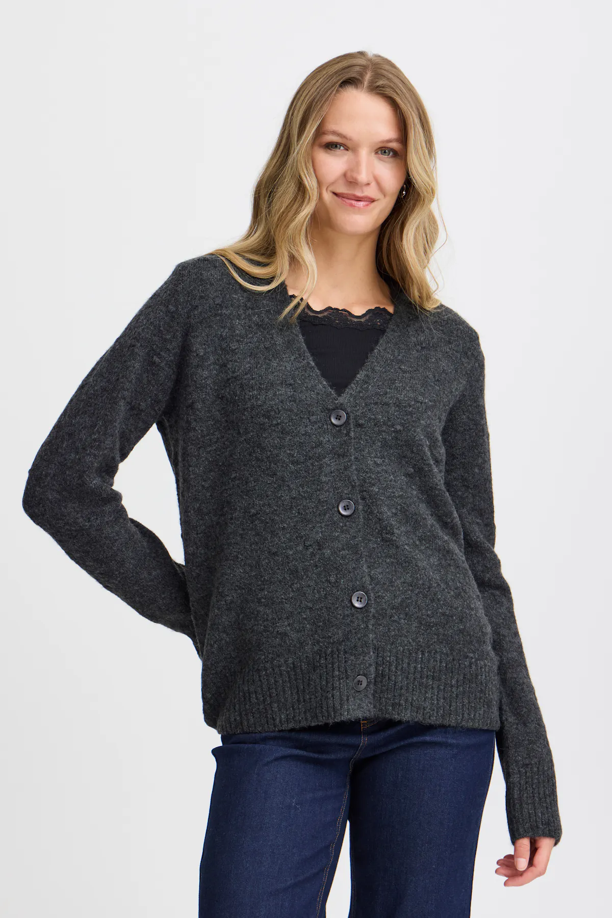 Ofelia Fri basic cardigan koral